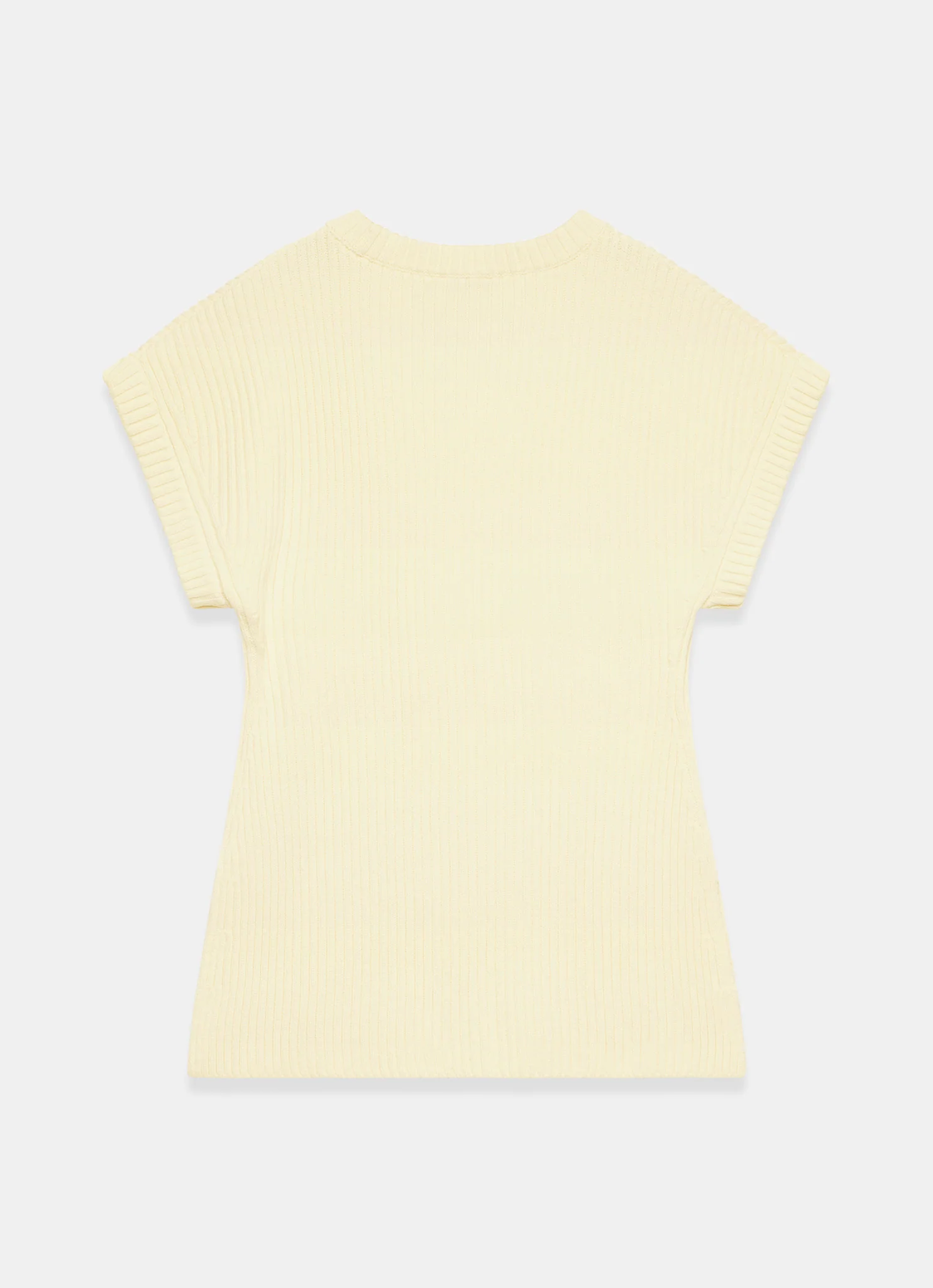 Butter Yellow Wool Blend Longline Knit Top