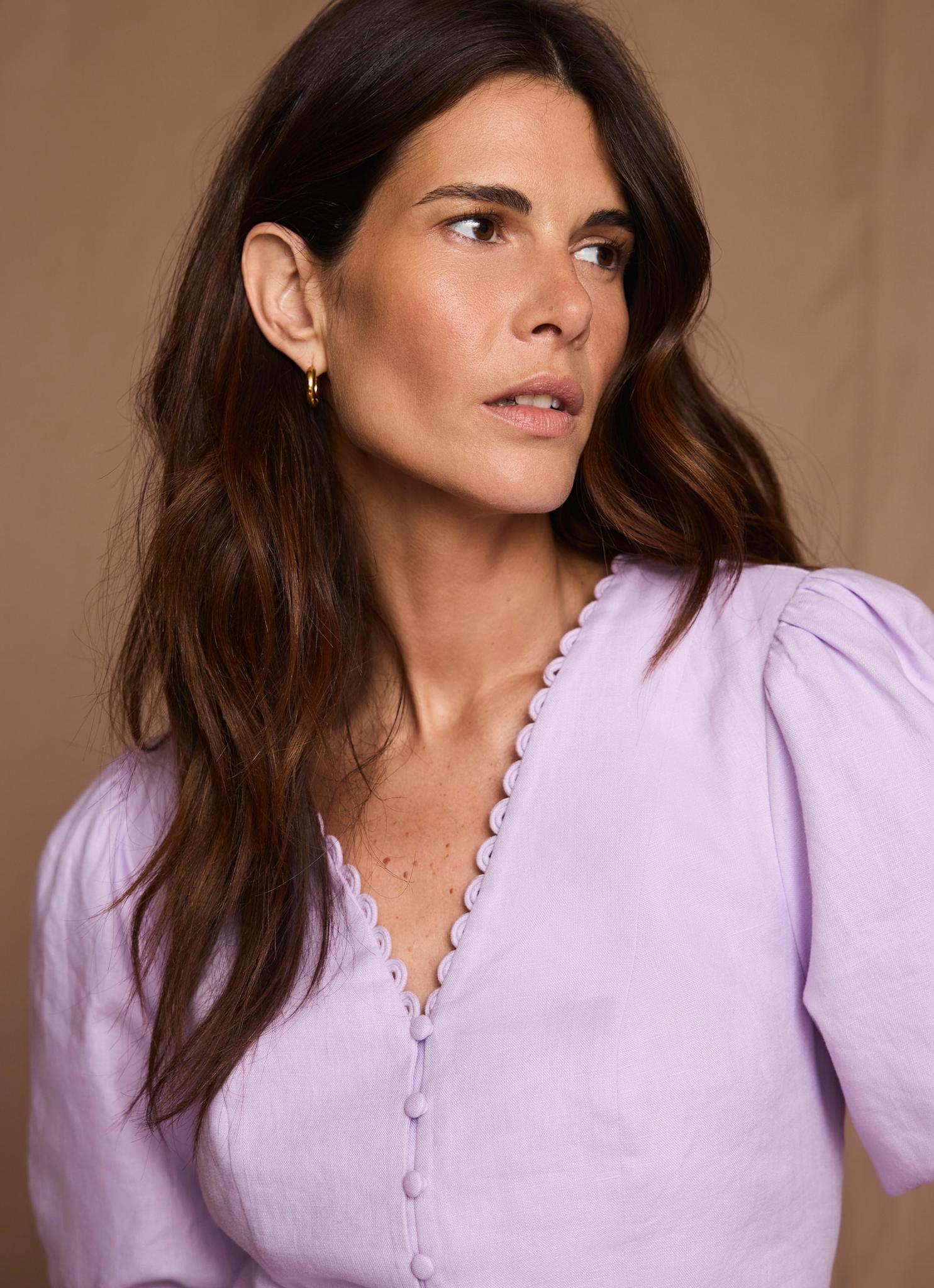 7130-lilac-linen-puff-sleeve-top-3.jpg Lilac Linen Puff Sleeve Top