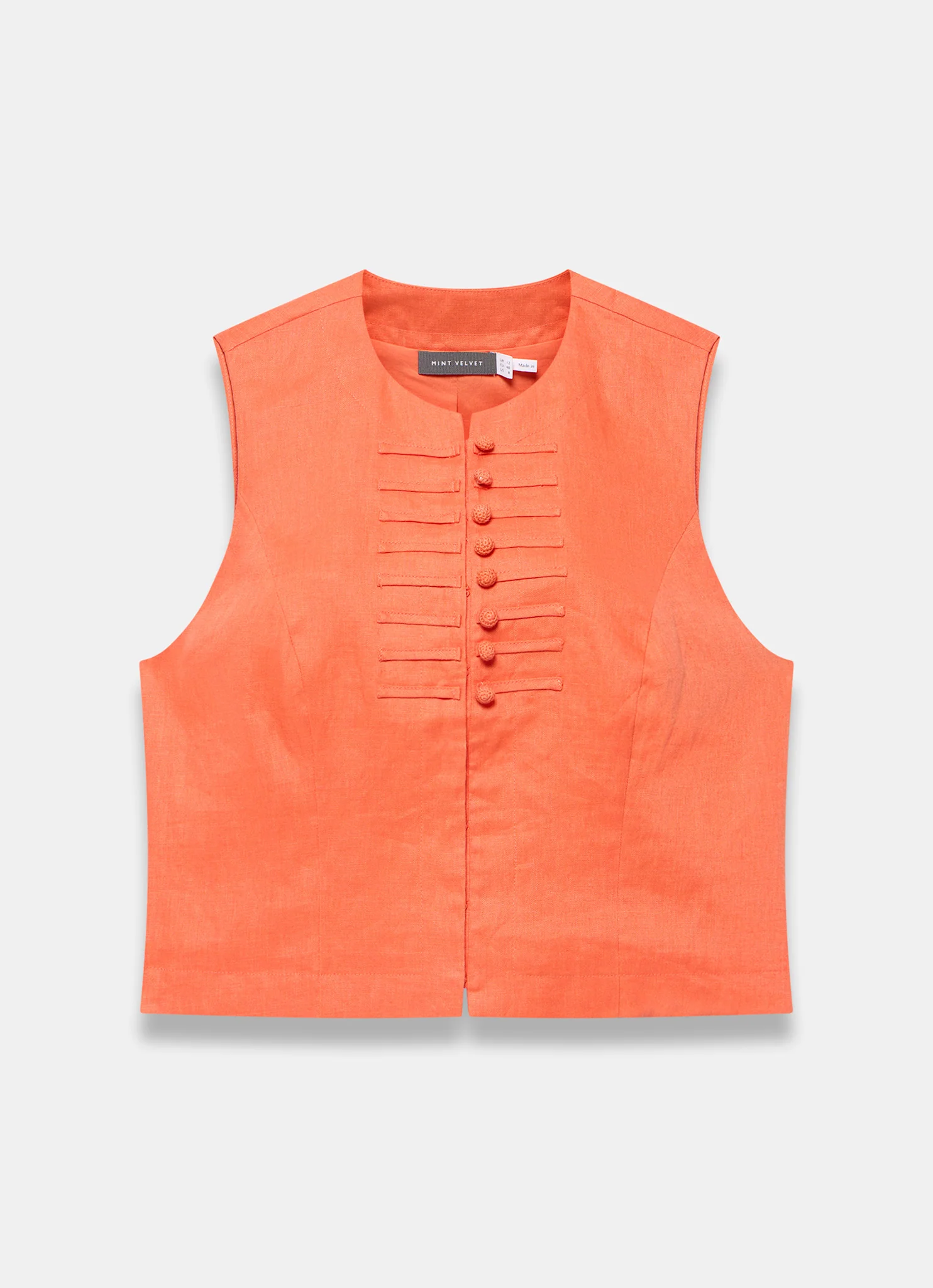 7210-orange-linen-military-trim-top-6.webp Orange Linen Military Trim Top
