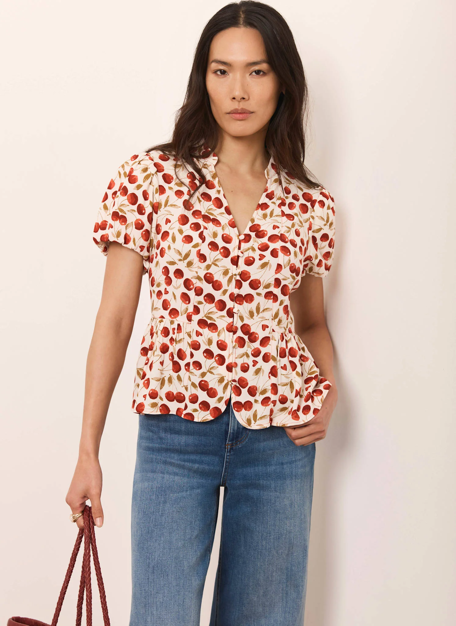 7234-red-cherry-print-puff-sleeve-top-3.webp Red Cherry Print Puff Sleeve Top
