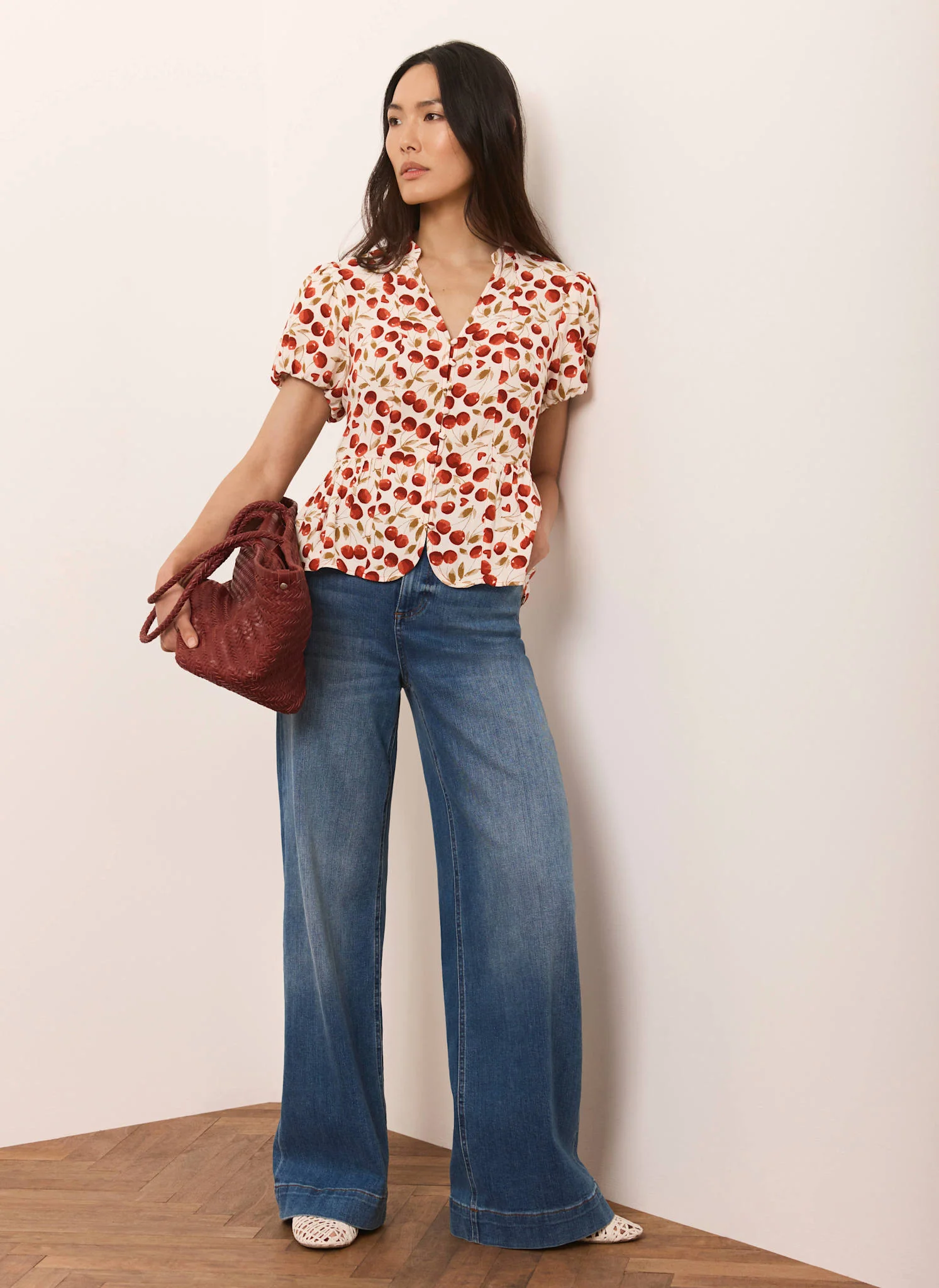 7234-red-cherry-print-puff-sleeve-top-4.webp Red Cherry Print Puff Sleeve Top