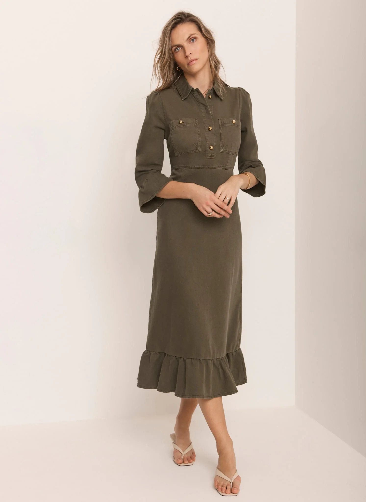 7248-khaki-denim-midi-shirt-dress-2.webp Khaki Denim Midi Shirt Dress