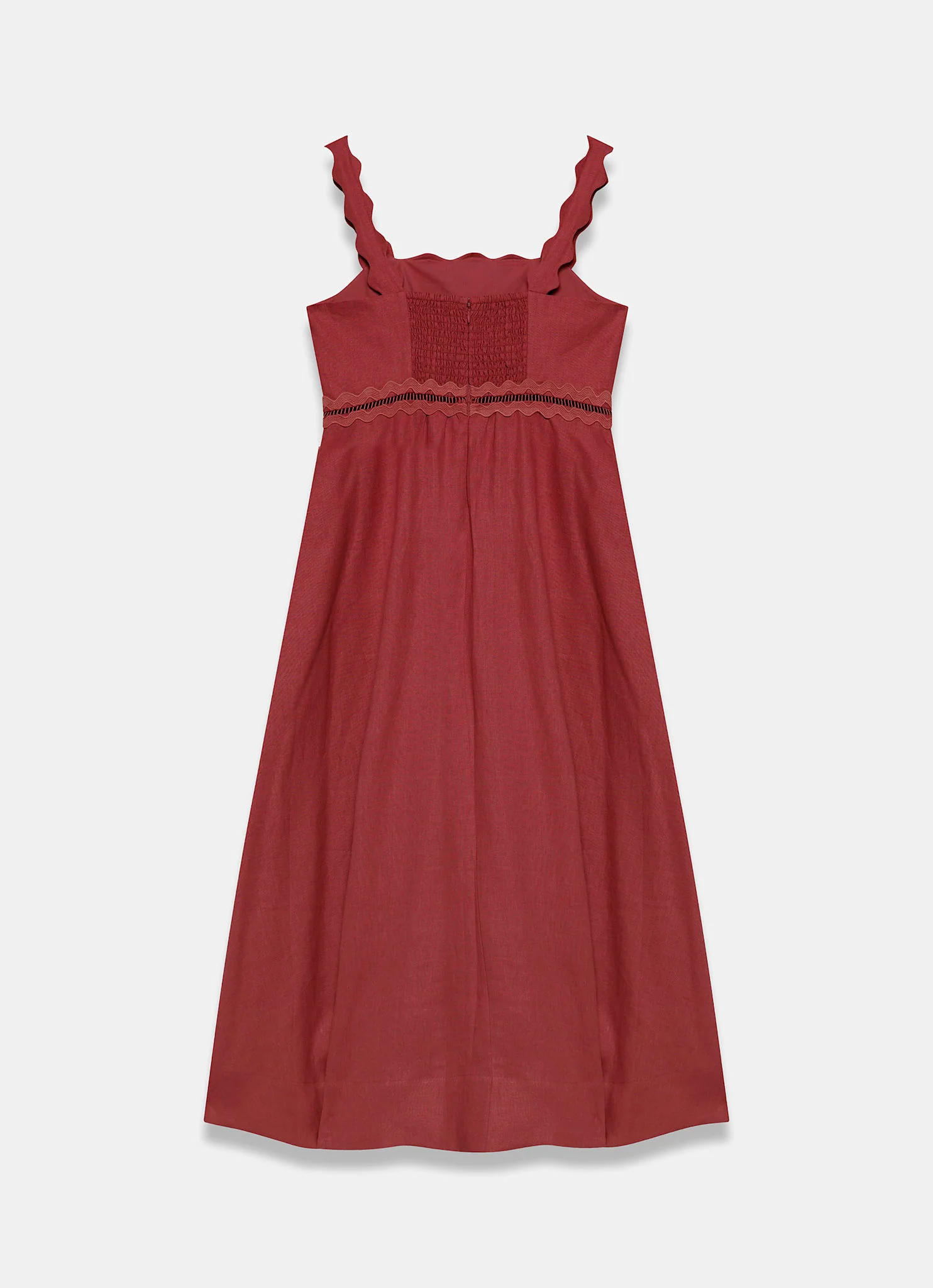 7256-burgundy-linen-scallop-trim-midi-dress-8.webp Burgundy Linen Scallop Trim Midi Dress
