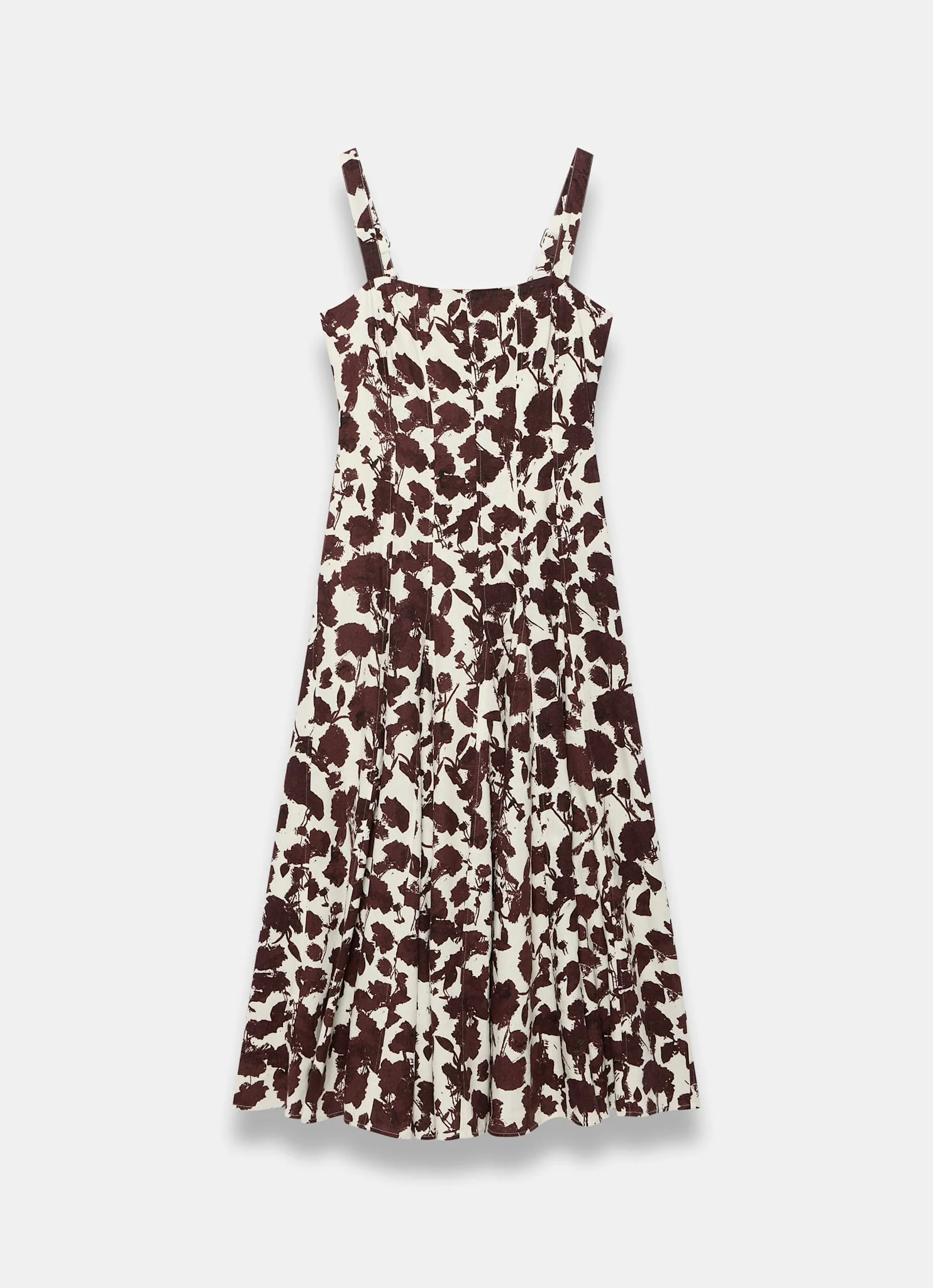 7272-brown-linen-blend-printed-midi-dress-6.webp Brown Linen Blend Printed Midi Dress
