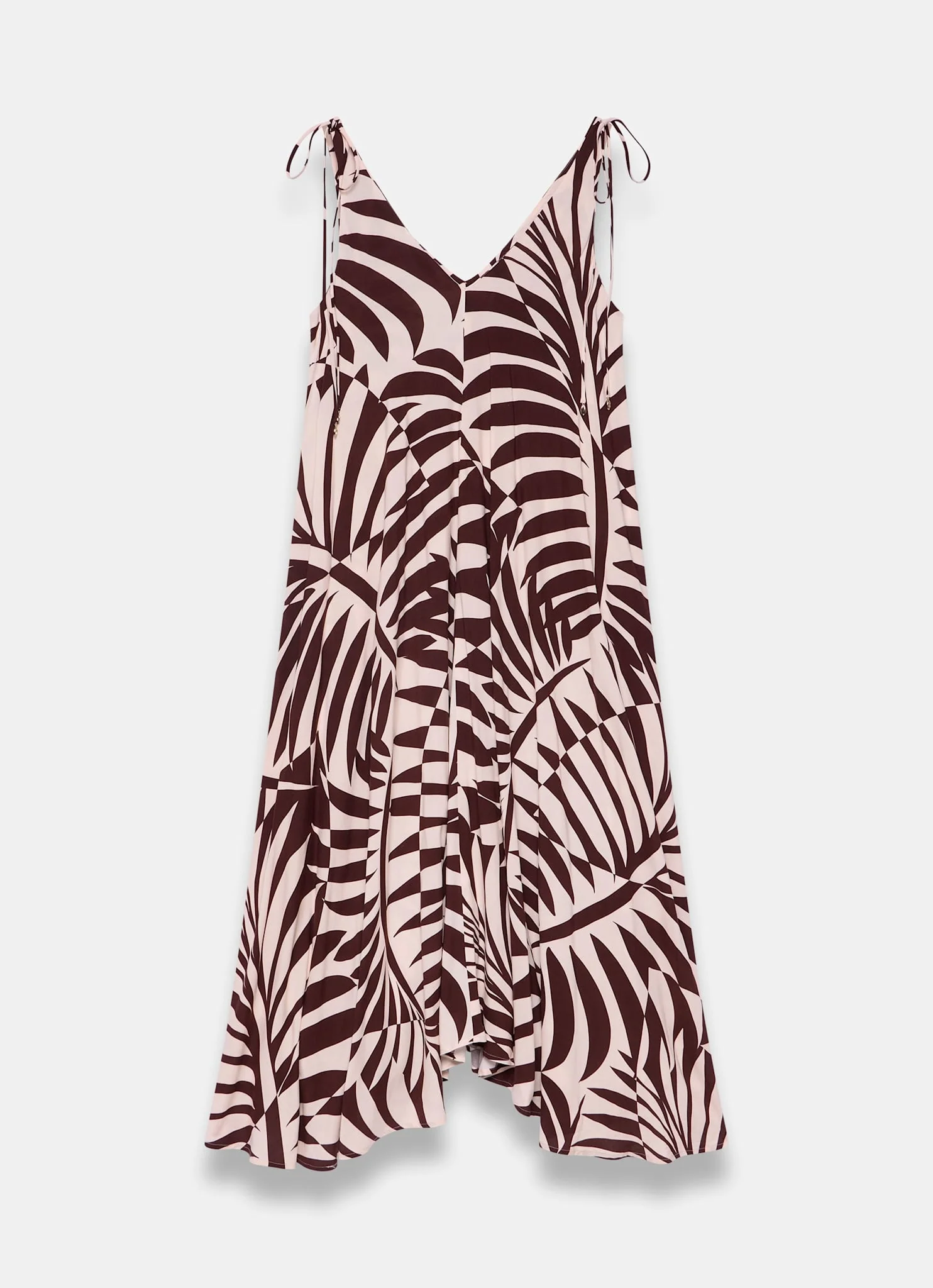 Burgundy Palm Print Maxi Dress
