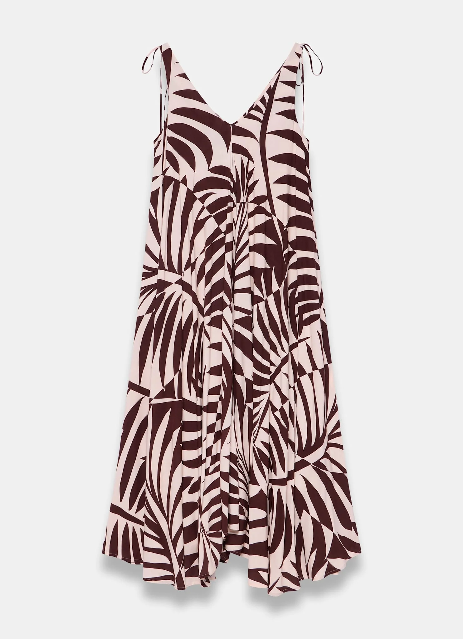 Burgundy Palm Print Maxi Dress