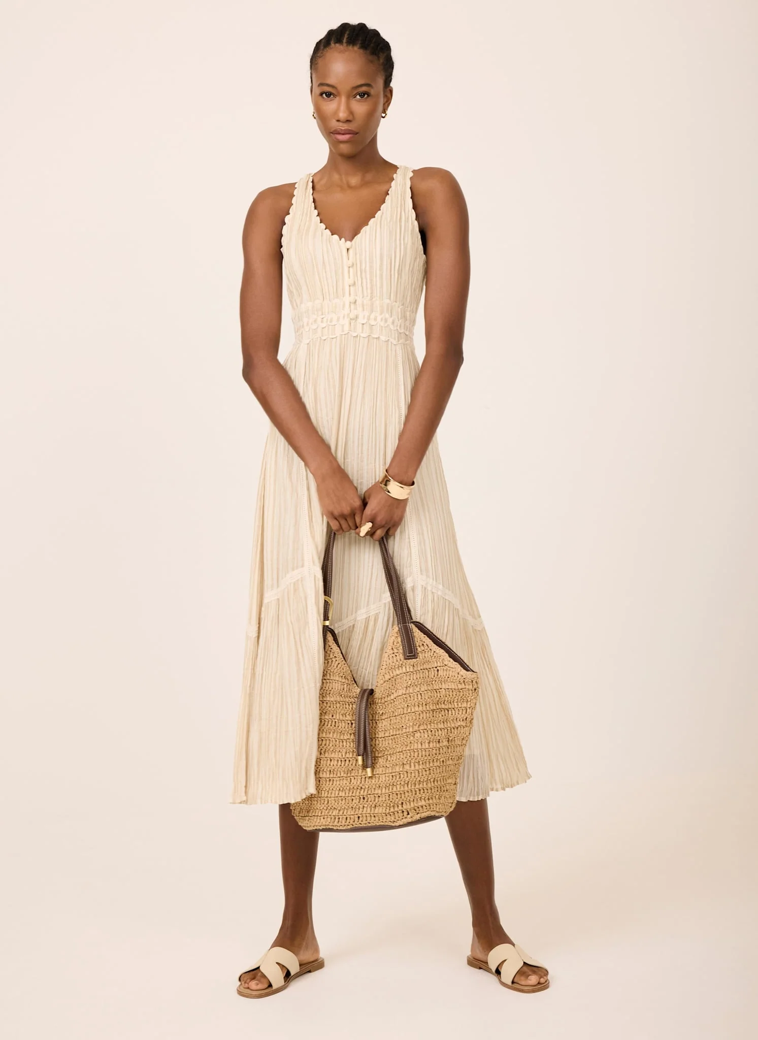 7346-neutral-striped-cotton-midi-dress-4.webp Neutral Striped Cotton Midi Dress