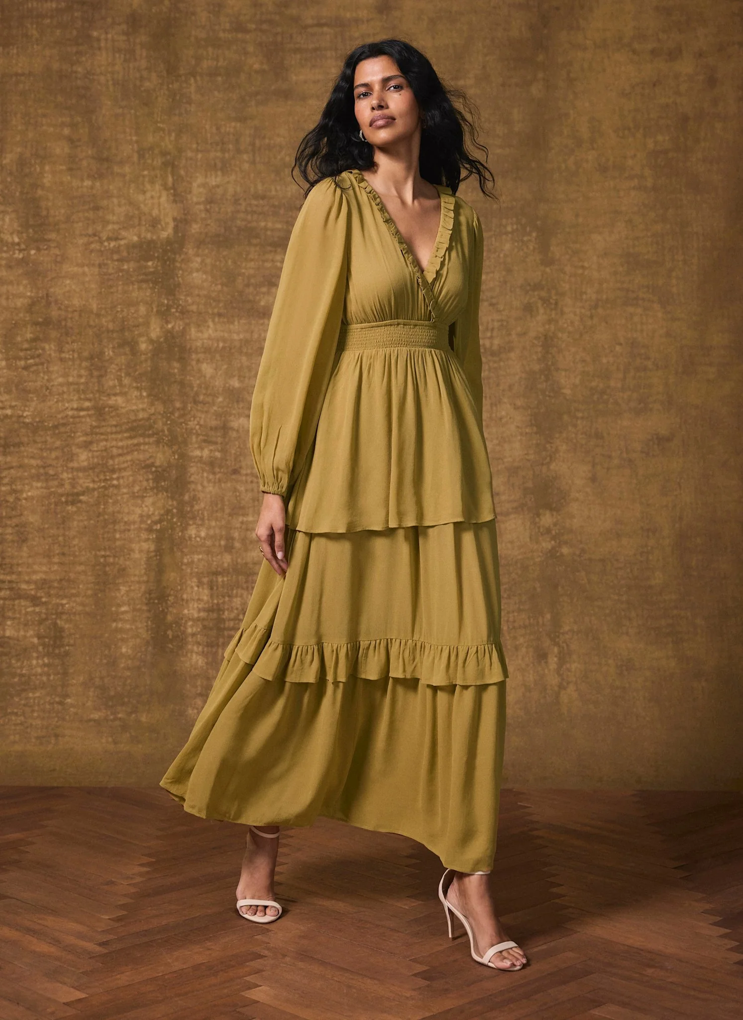 7354-green-ruffle-tiered-maxi-dress-1.webp Green Ruffle Tiered Maxi Dress