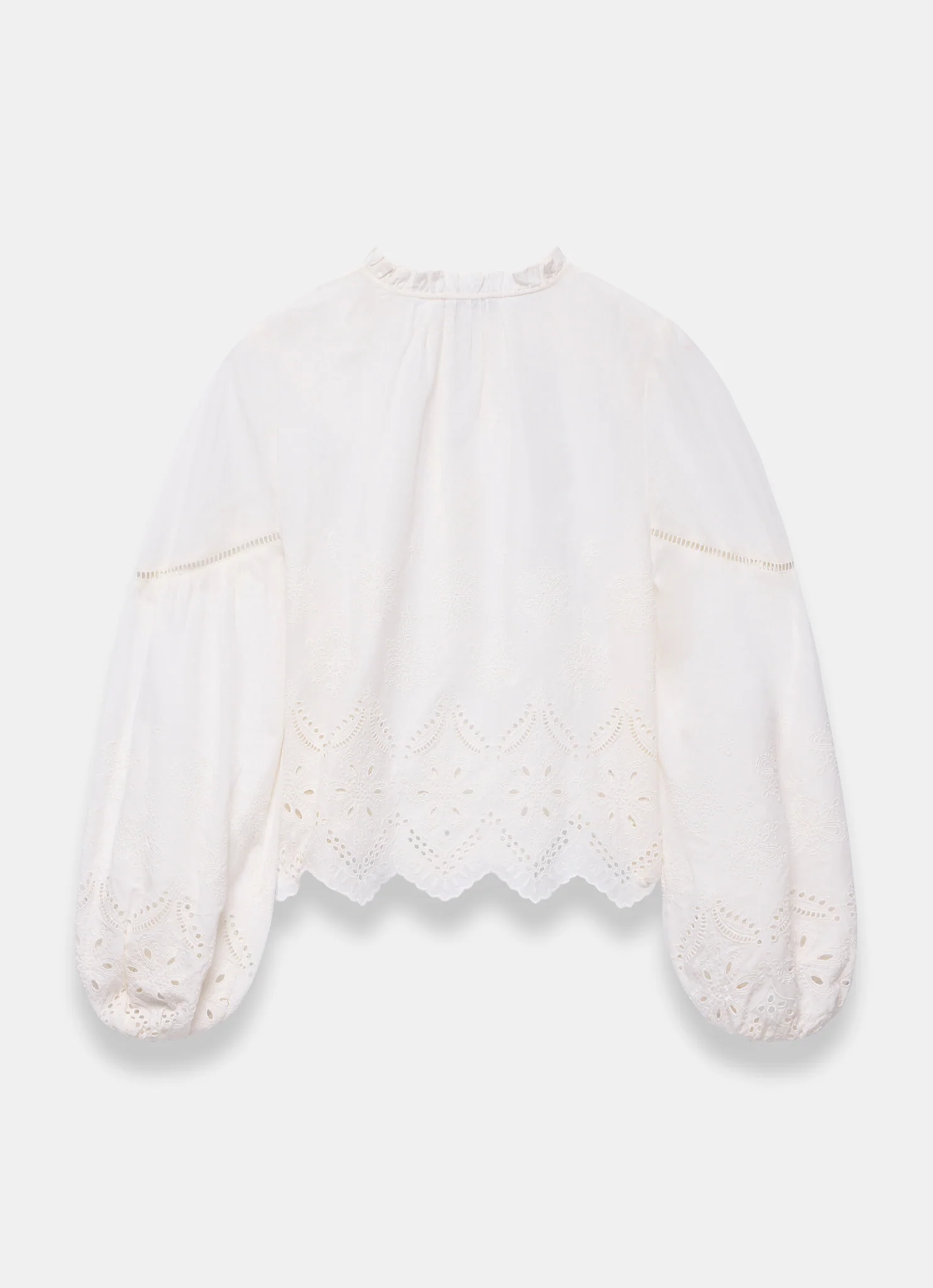 White Cotton Broderie Blouse