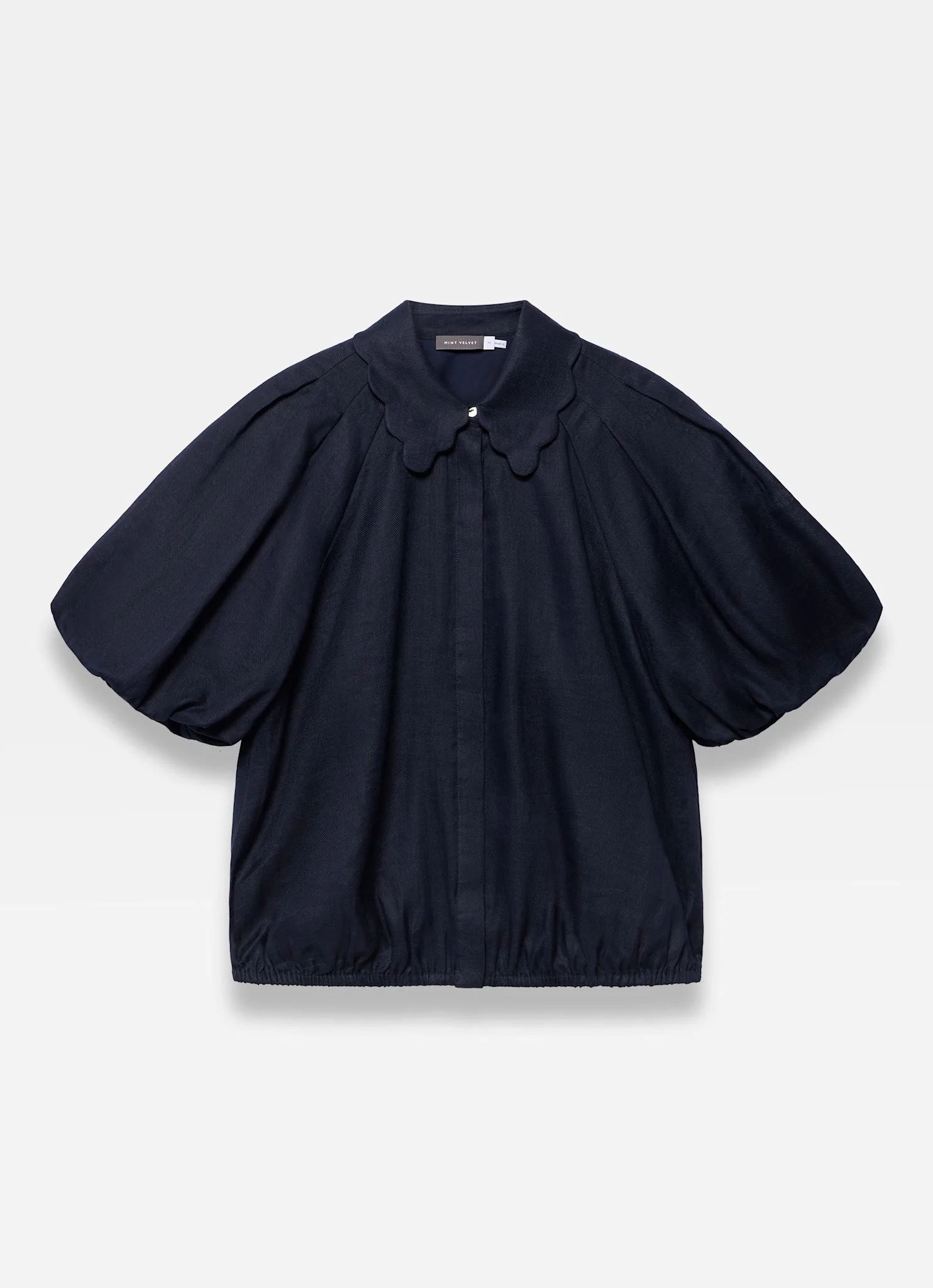 7368-navy-ramie-scallop-puff-sleeve-shirt-6.webp Navy Ramie Scallop Puff Sleeve Shirt