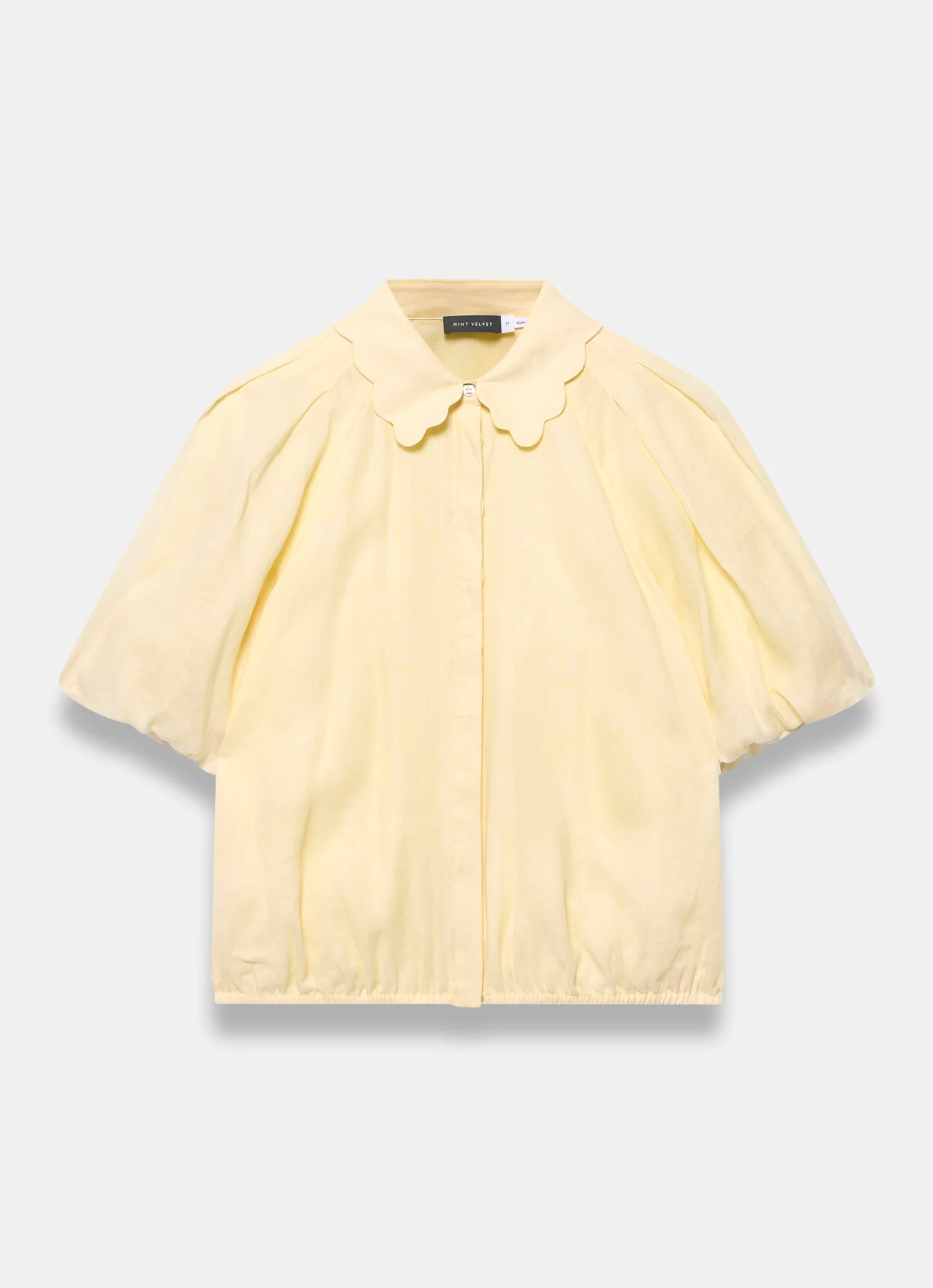 7374-yellow-ramie-scallop-puff-sleeve-shirt-6.webp Yellow Ramie Scallop Puff Sleeve Shirt