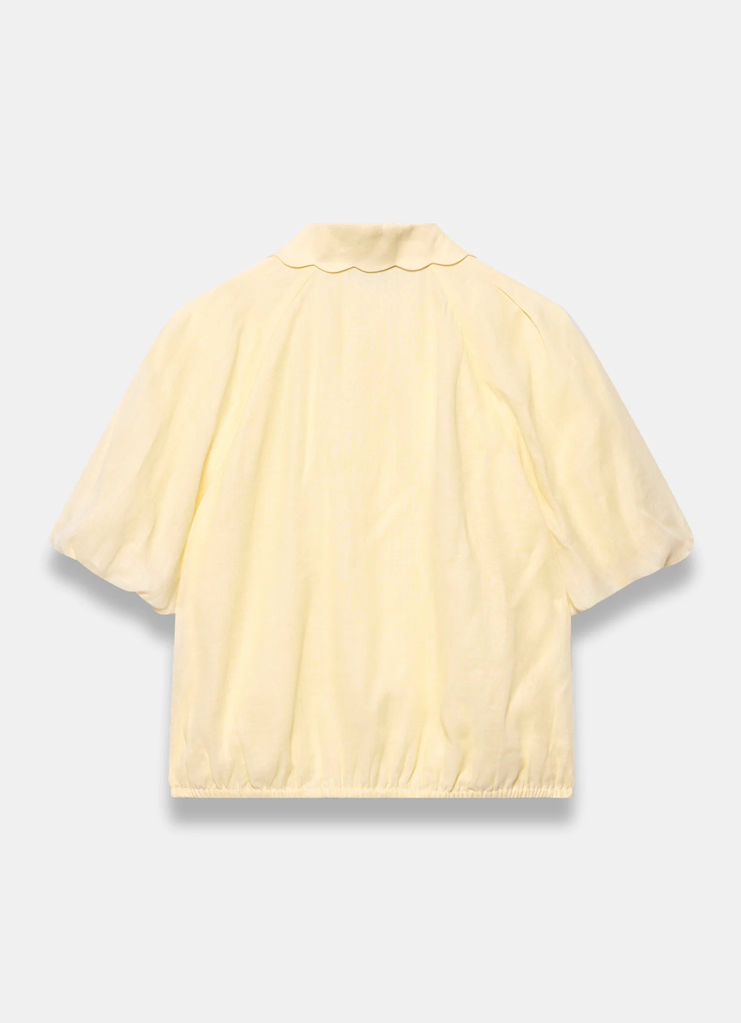 7374-yellow-ramie-scallop-puff-sleeve-shirt-7.webp Yellow Ramie Scallop Puff Sleeve Shirt