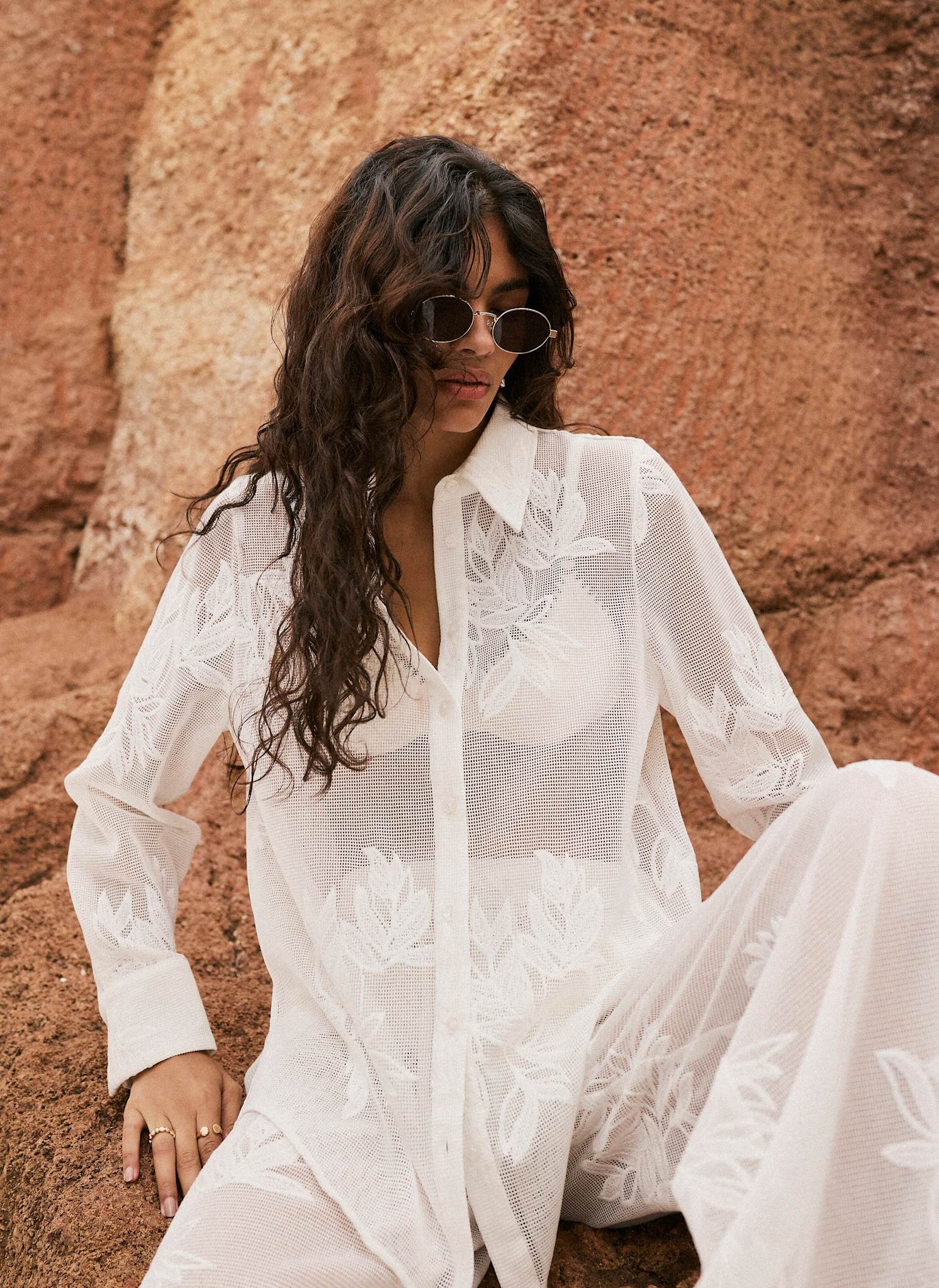 7398-white-floral-detail-mesh-shirt-4.jpg White Floral Detail Mesh Shirt