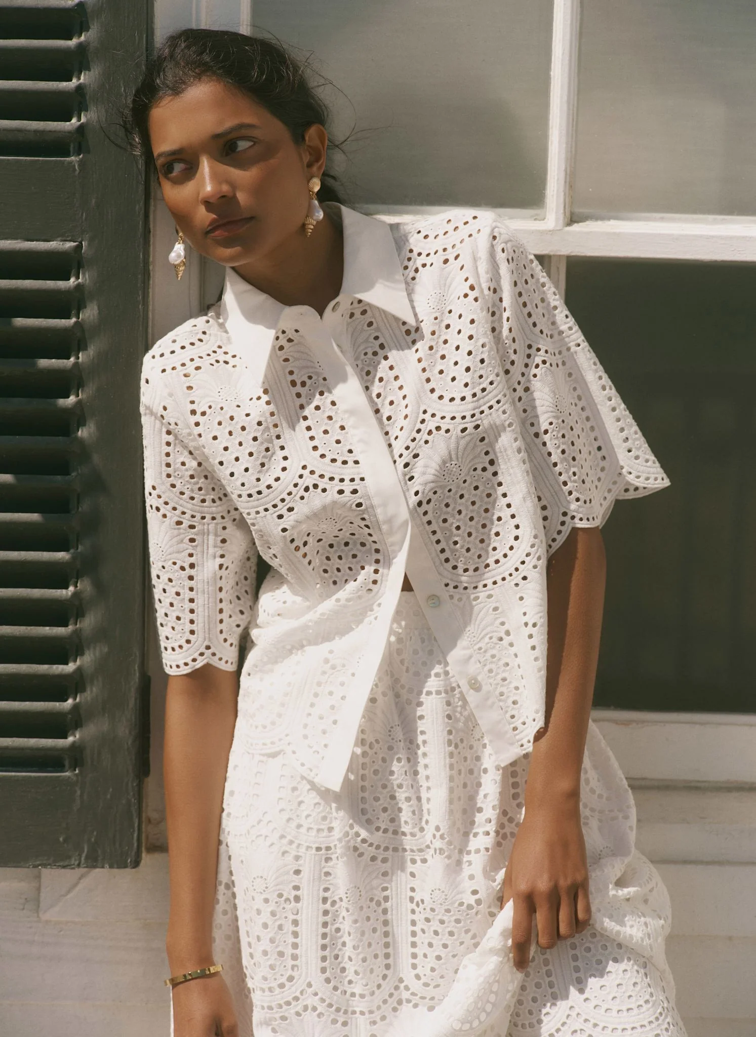 7404-cream-cotton-broderie-shirt-1.webp Cream Cotton Broderie Shirt