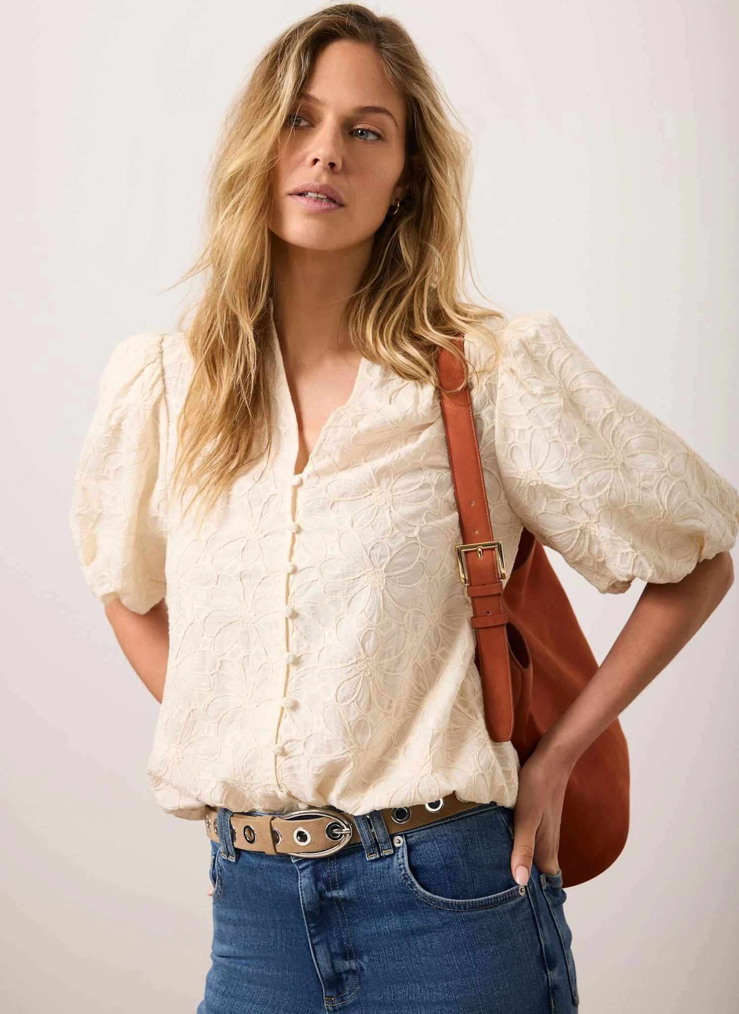 7410-cream-cotton-textured-floral-top-1.webp Cream Cotton Textured Floral Top