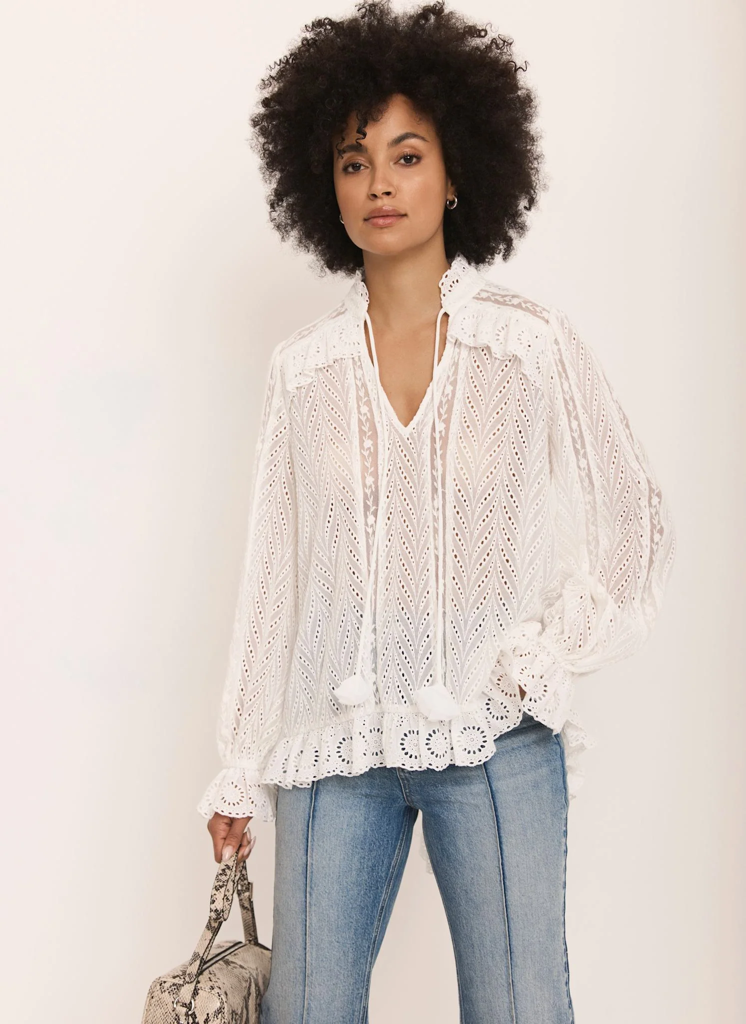 7424-cream-broderie-trim-longline-blouse-1.webp Cream Broderie Trim Longline Blouse