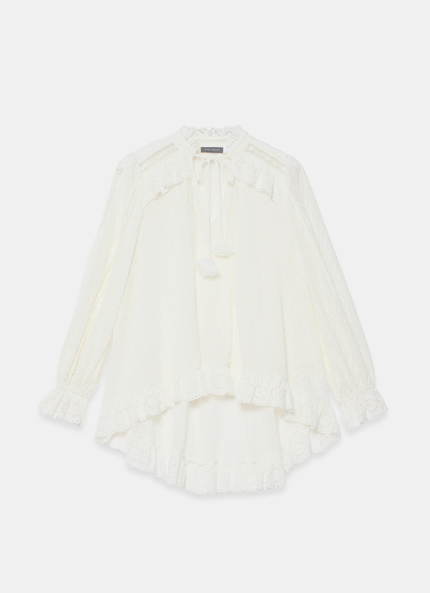 7424-cream-broderie-trim-longline-blouse-7.webp Cream Broderie Trim Longline Blouse