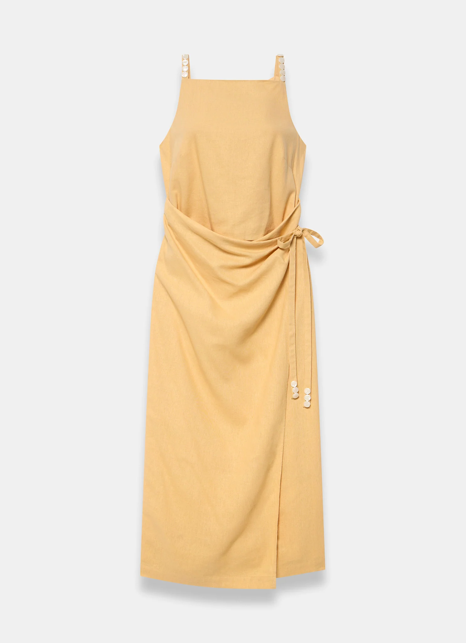 7452-yellow-linen-blend-wrap-midi-dress-6.webp Yellow Linen Blend Wrap Midi Dress