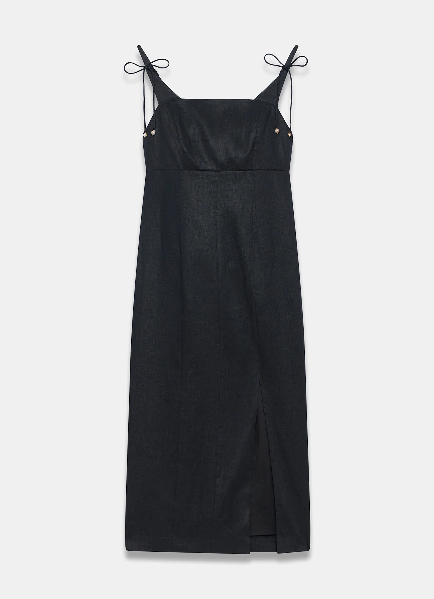 7466-black-linen-bow-detail-midi-dress-6.webp Black Linen Bow Detail Midi Dress