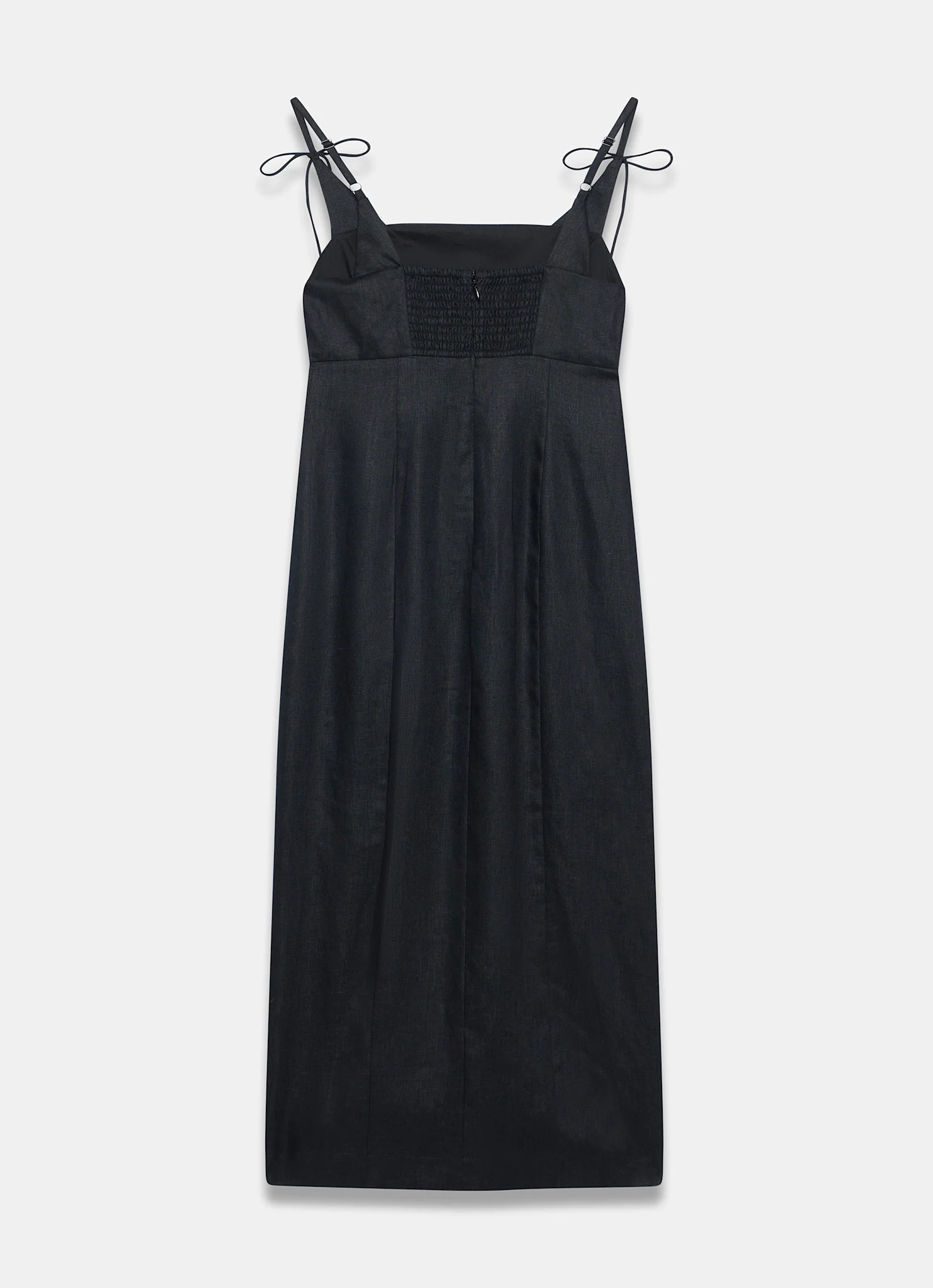 7466-black-linen-bow-detail-midi-dress-7.webp Black Linen Bow Detail Midi Dress