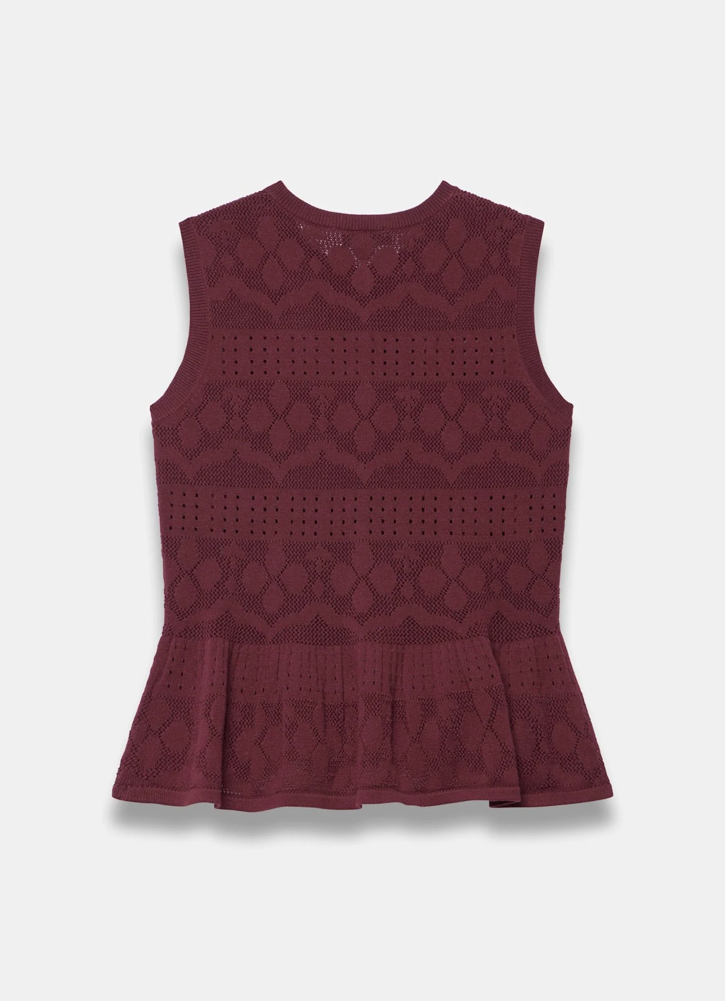 Burgundy Peplum Knit Top