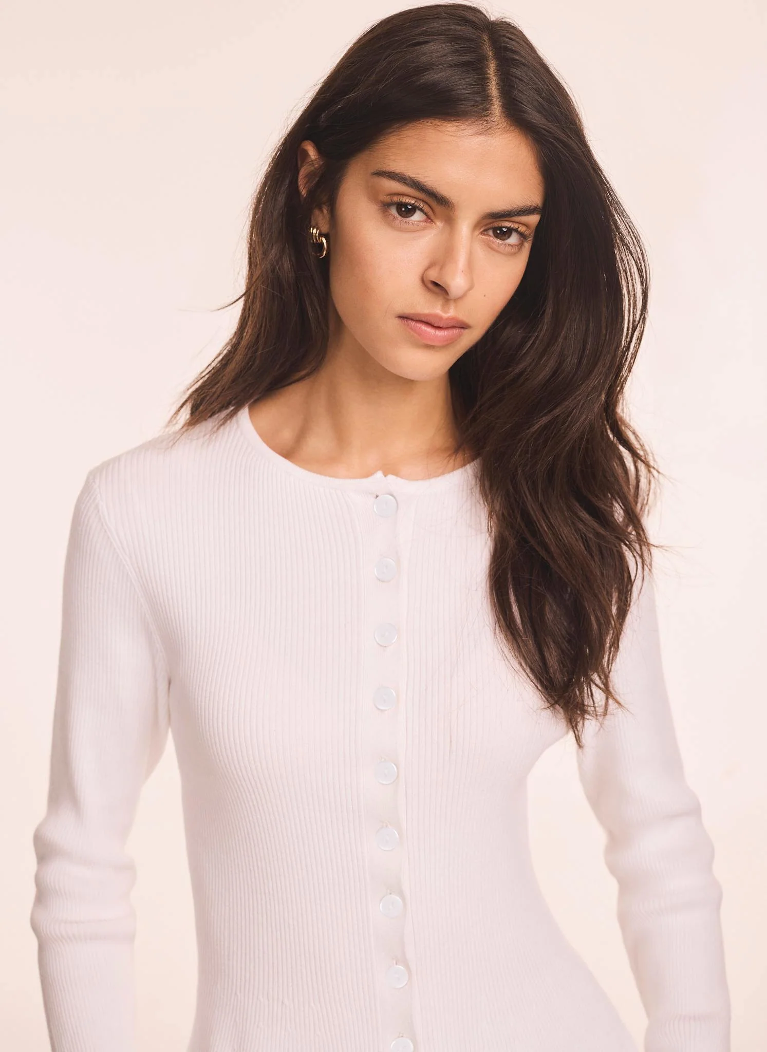 White Peplum Knit Cardigan