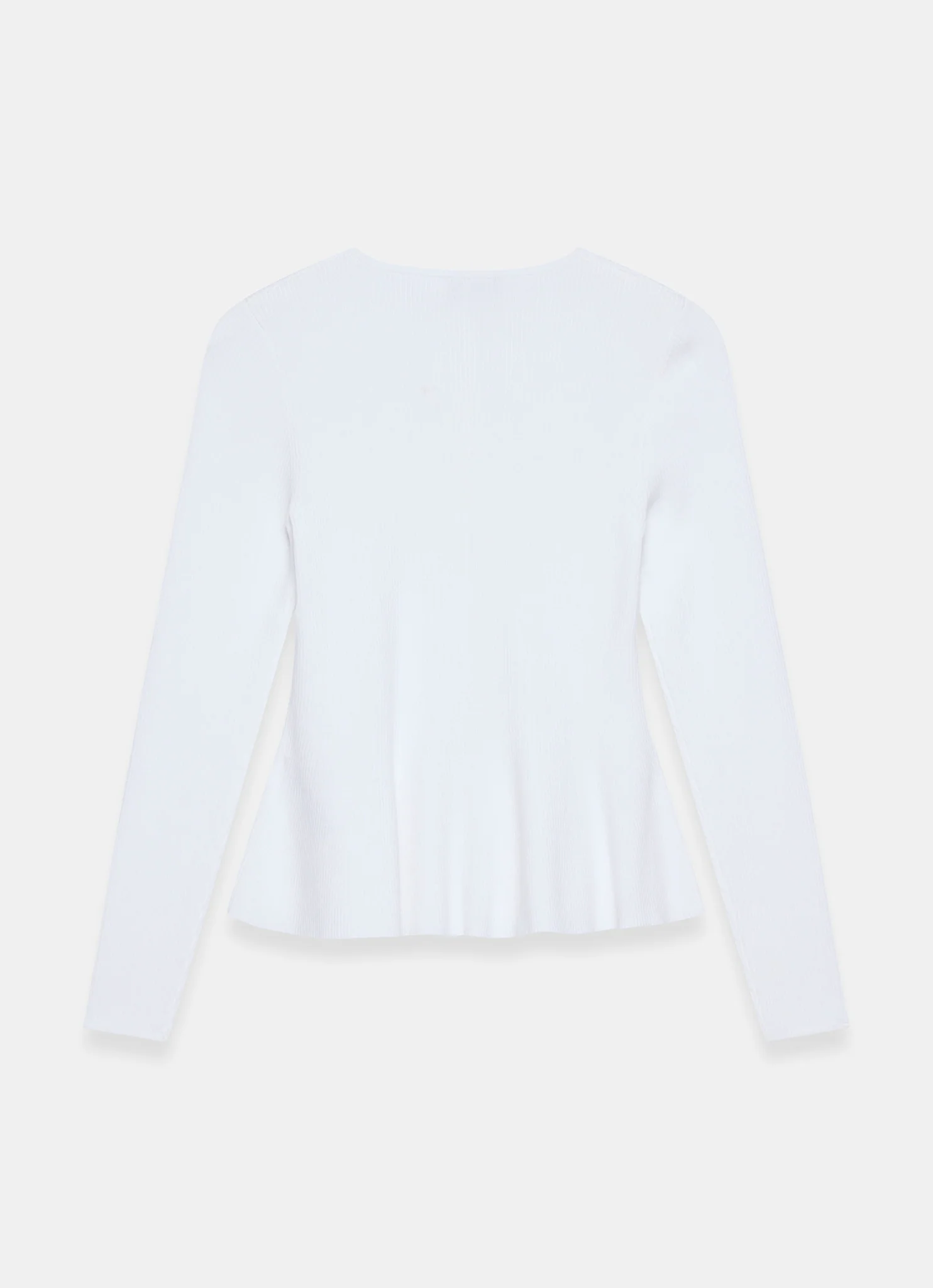 White Peplum Knit Cardigan