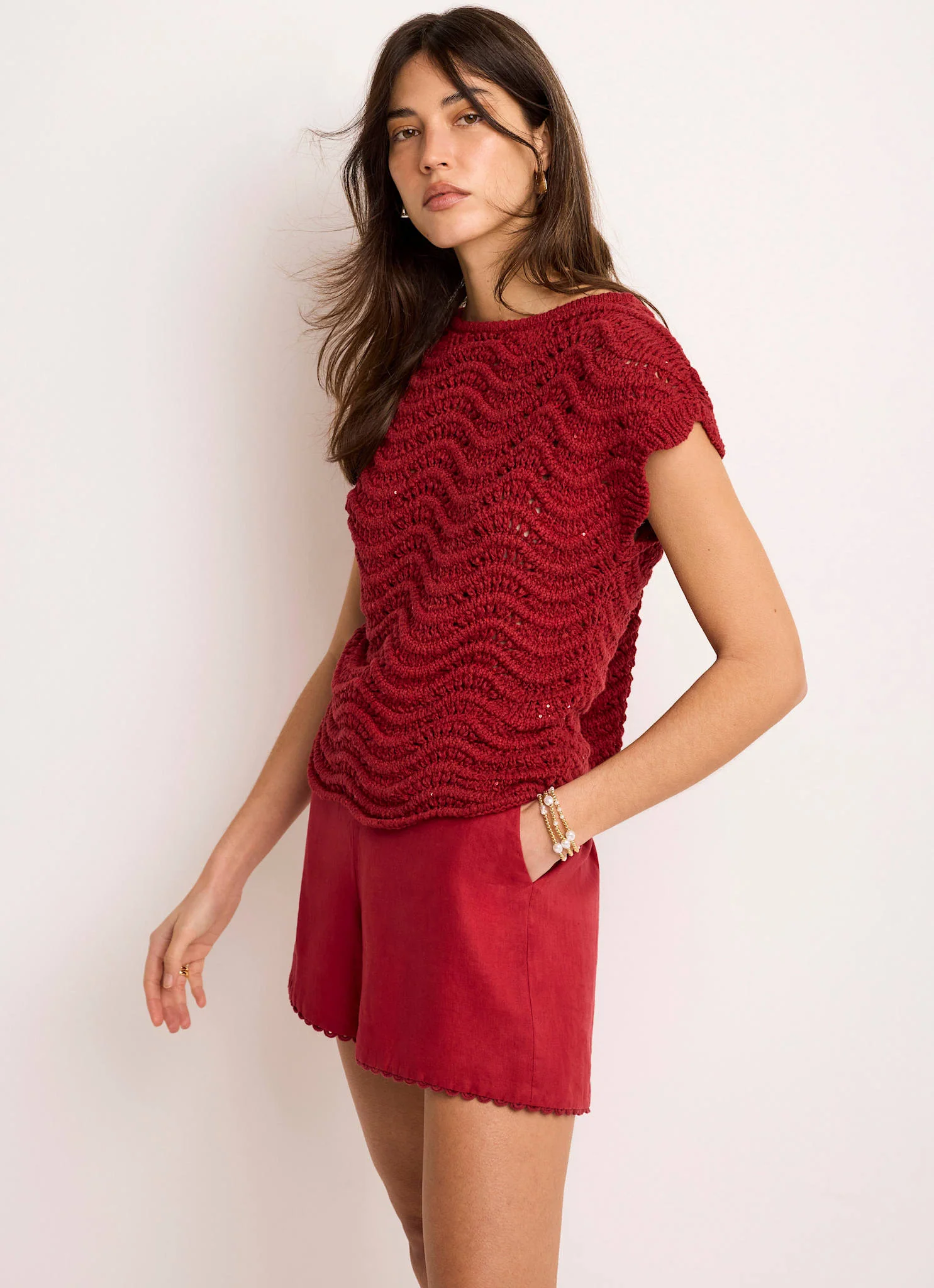7704-red-embellished-crochet-knit-top-1.webp Red Embellished Crochet Knit Top