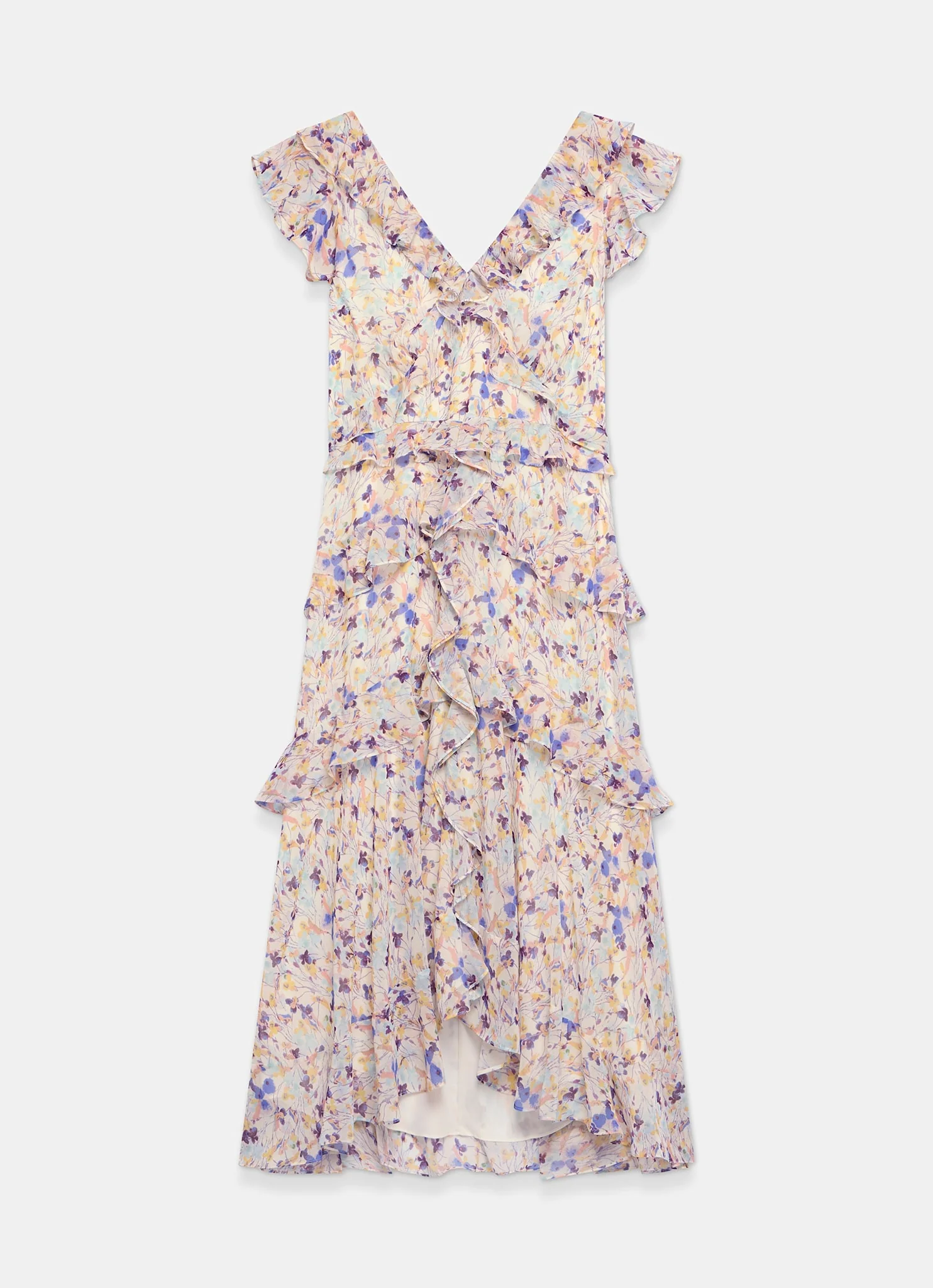 7716-blue-floral-print-ruffle-midi-dress-7.webp Blue Floral Print Ruffle Midi Dress