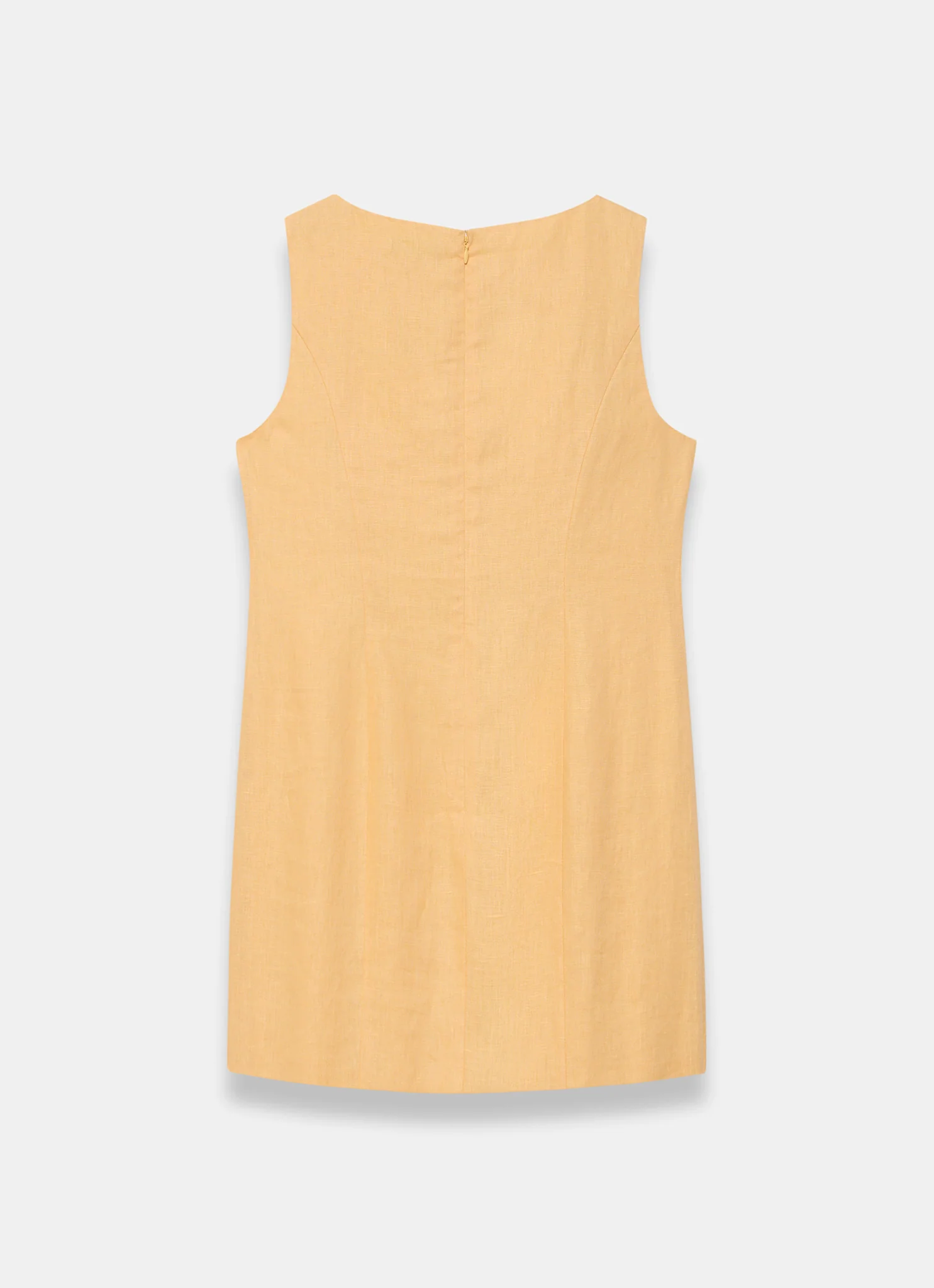 Yellow Linen Beaded Mini Dress