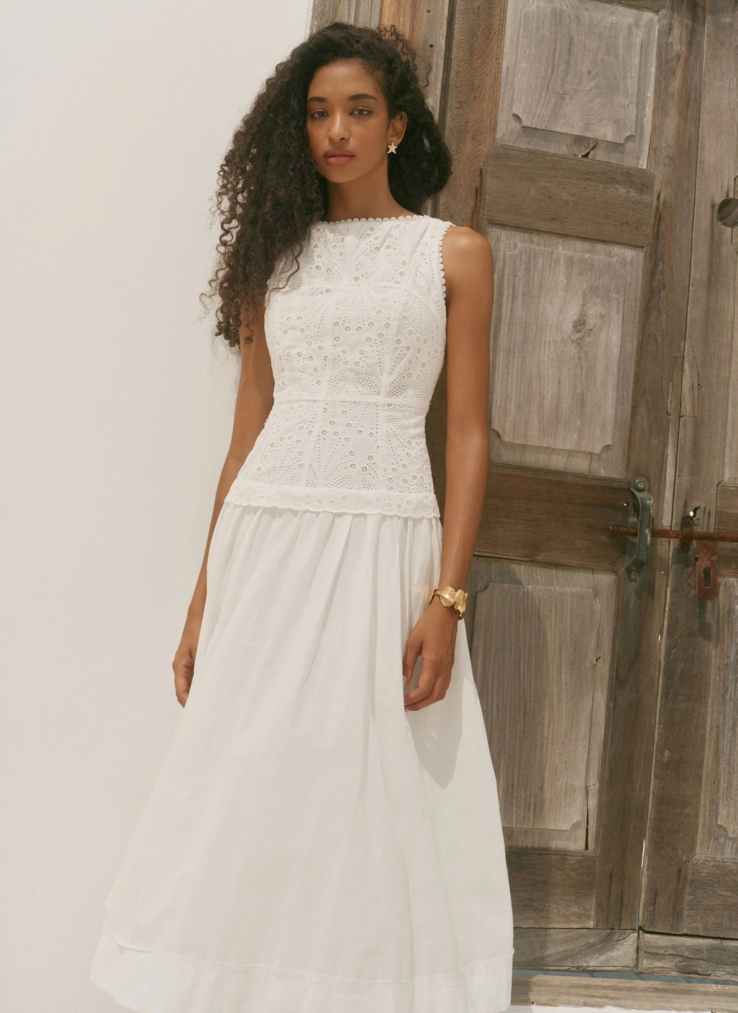 7784-white-cotton-broderie-drop-waist-midi-dress-3.webp White Cotton Broderie Drop Waist Midi Dress