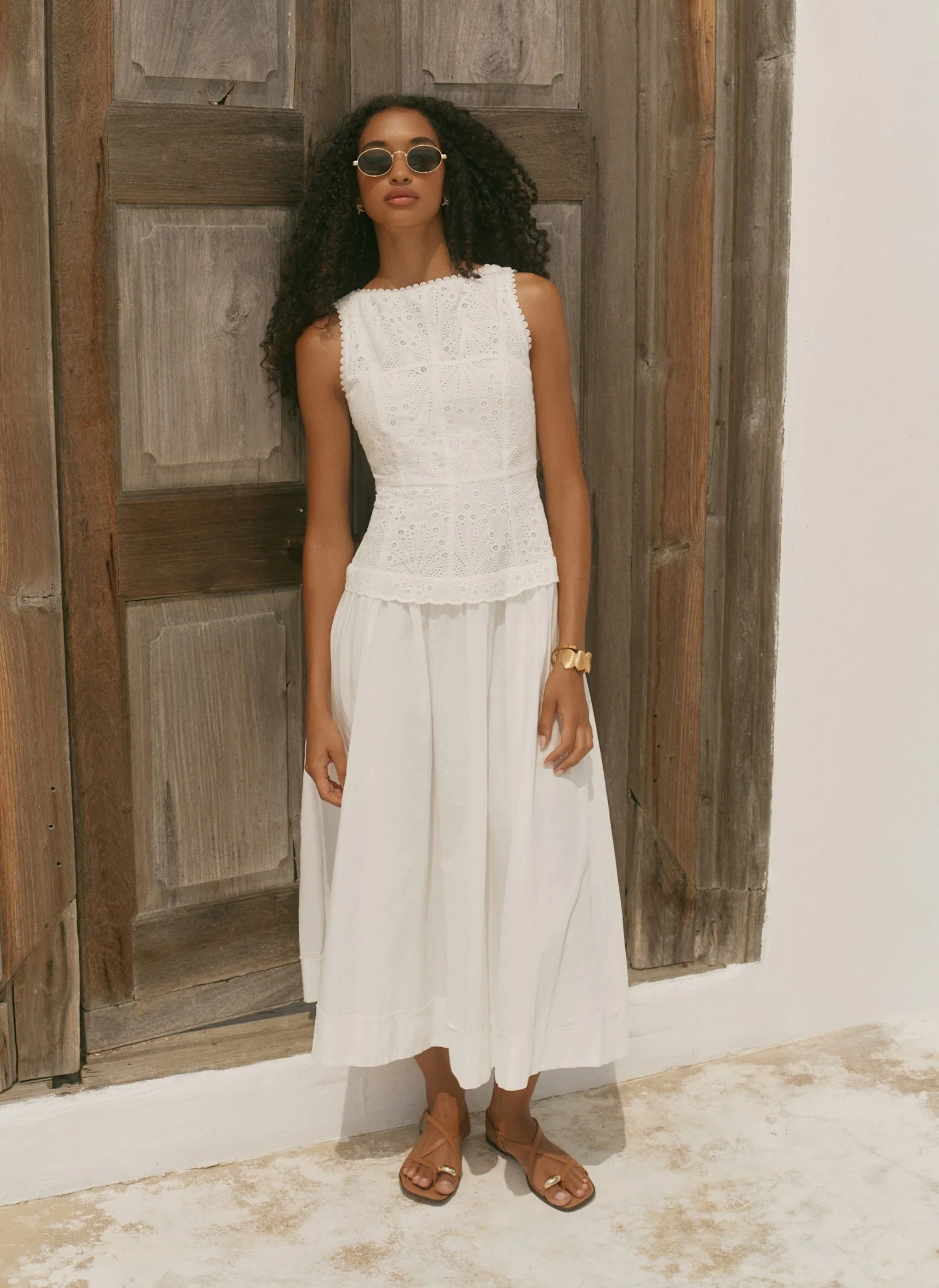 7784-white-cotton-broderie-drop-waist-midi-dress-4.webp White Cotton Broderie Drop Waist Midi Dress