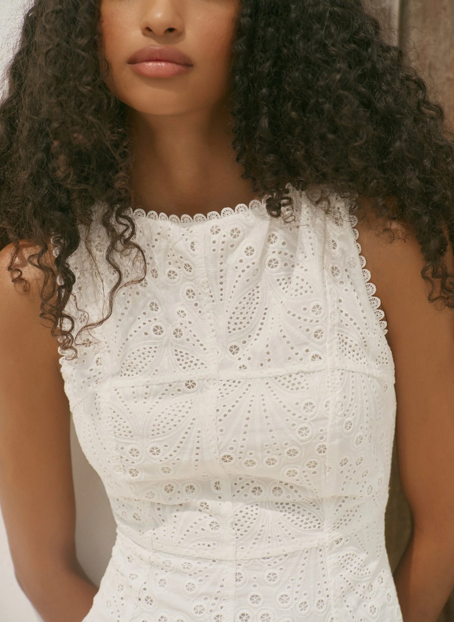 7784-white-cotton-broderie-drop-waist-midi-dress-5.webp White Cotton Broderie Drop Waist Midi Dress