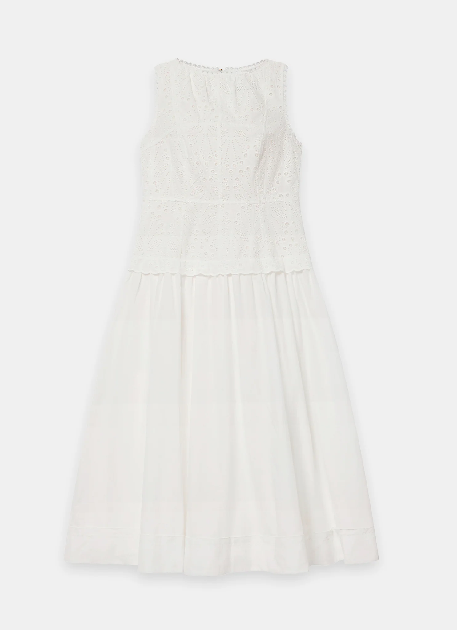 7784-white-cotton-broderie-drop-waist-midi-dress-6.webp White Cotton Broderie Drop Waist Midi Dress