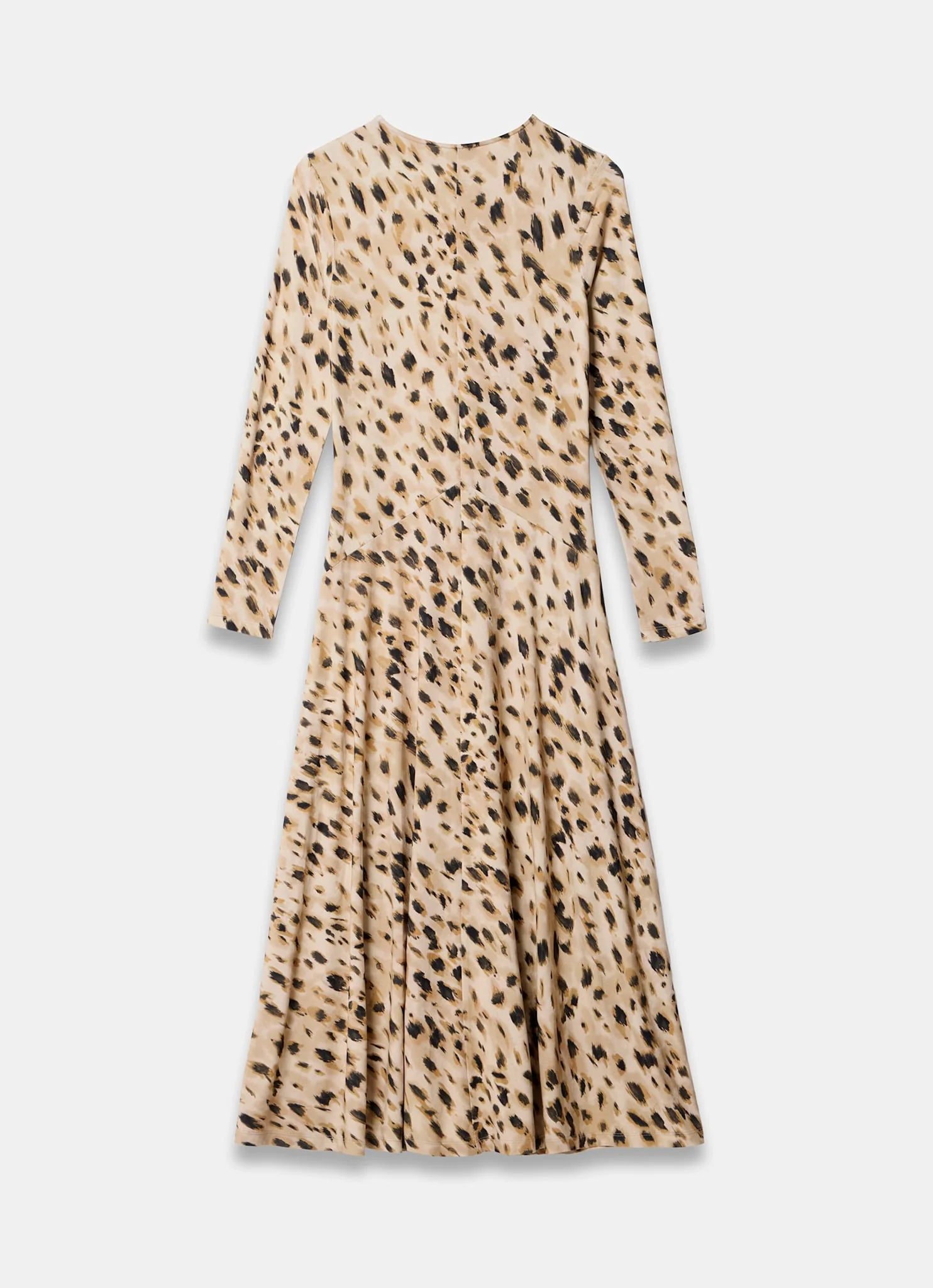 Animal Print Zip Jersey Midi Dress
