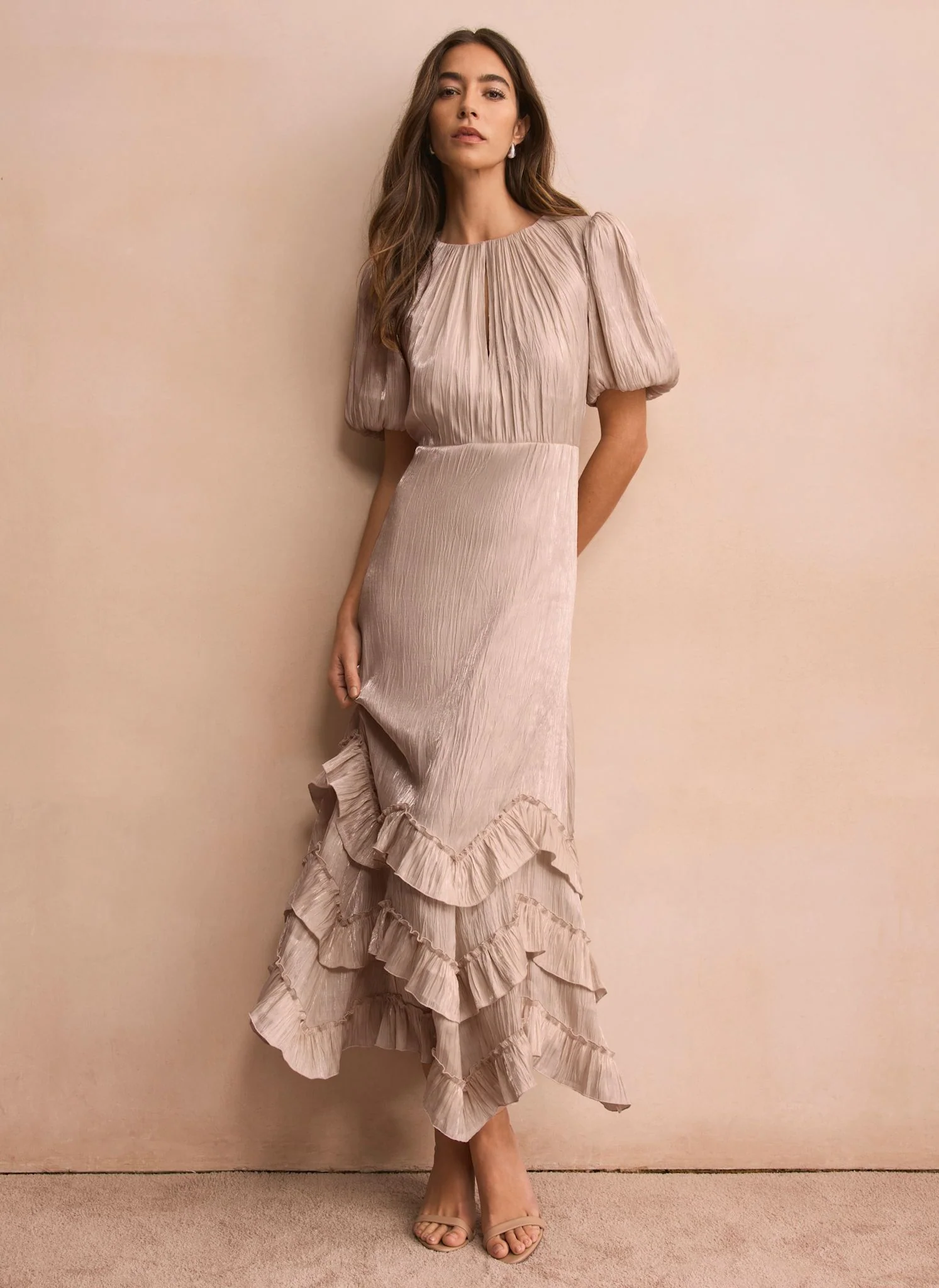 7812-neutral-metallic-ruffle-maxi-dress-5.webp Neutral Metallic Ruffle Maxi Dress