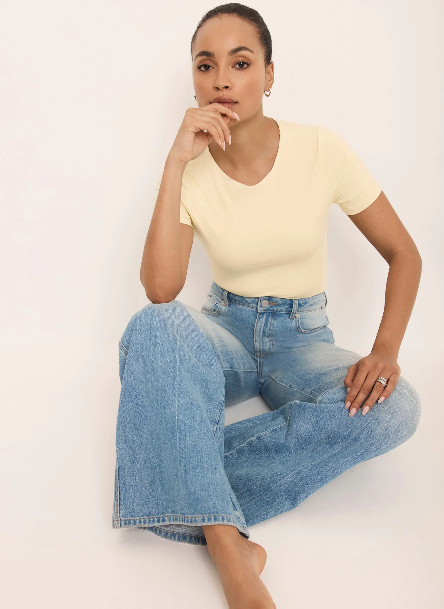 7832-butter-yellow-short-sleeve-top-1.webp Butter Yellow Short Sleeve Top