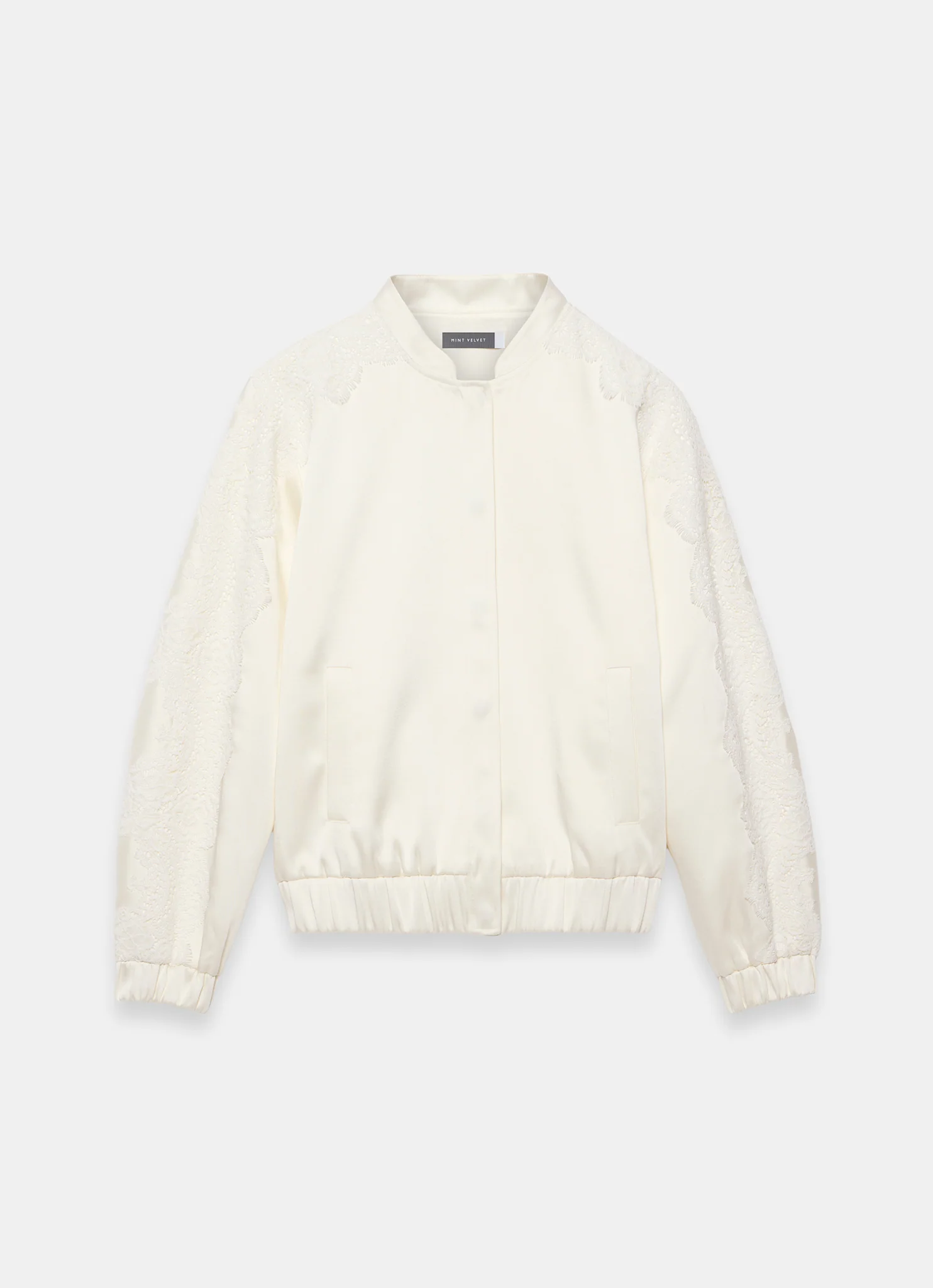 7850-cream-satin-lace-sleeve-bomber-jacket-7.webp Cream Satin Lace Sleeve Bomber Jacket