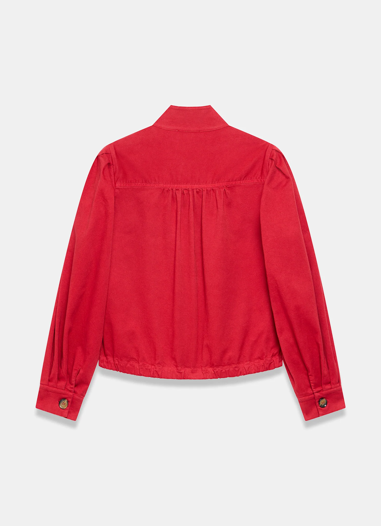 7856-red-cotton-blend-puff-sleeve-jacket-8.webp Red Cotton Blend Puff Sleeve Jacket
