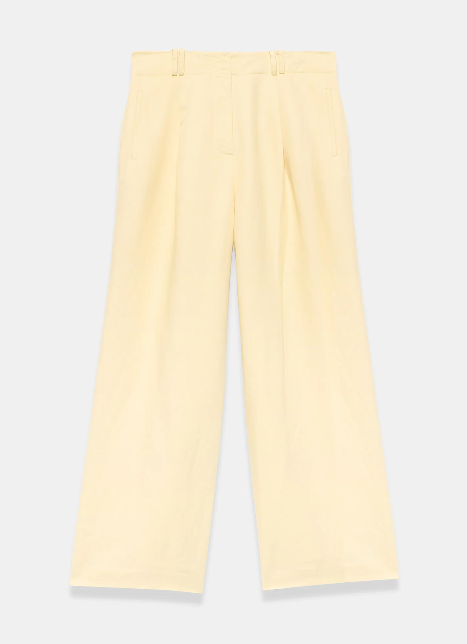 7878-yellow-linen-blend-pleated-wide-leg-trousers-6.webp Yellow Linen Blend Pleated Wide Leg Trousers