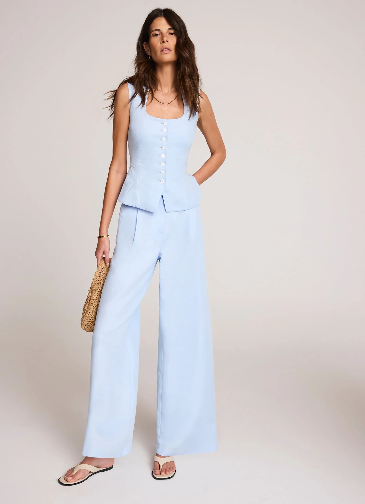 7894-blue-linen-blend-wide-leg-trousers-1.webp Blue Linen Blend Wide Leg Trousers