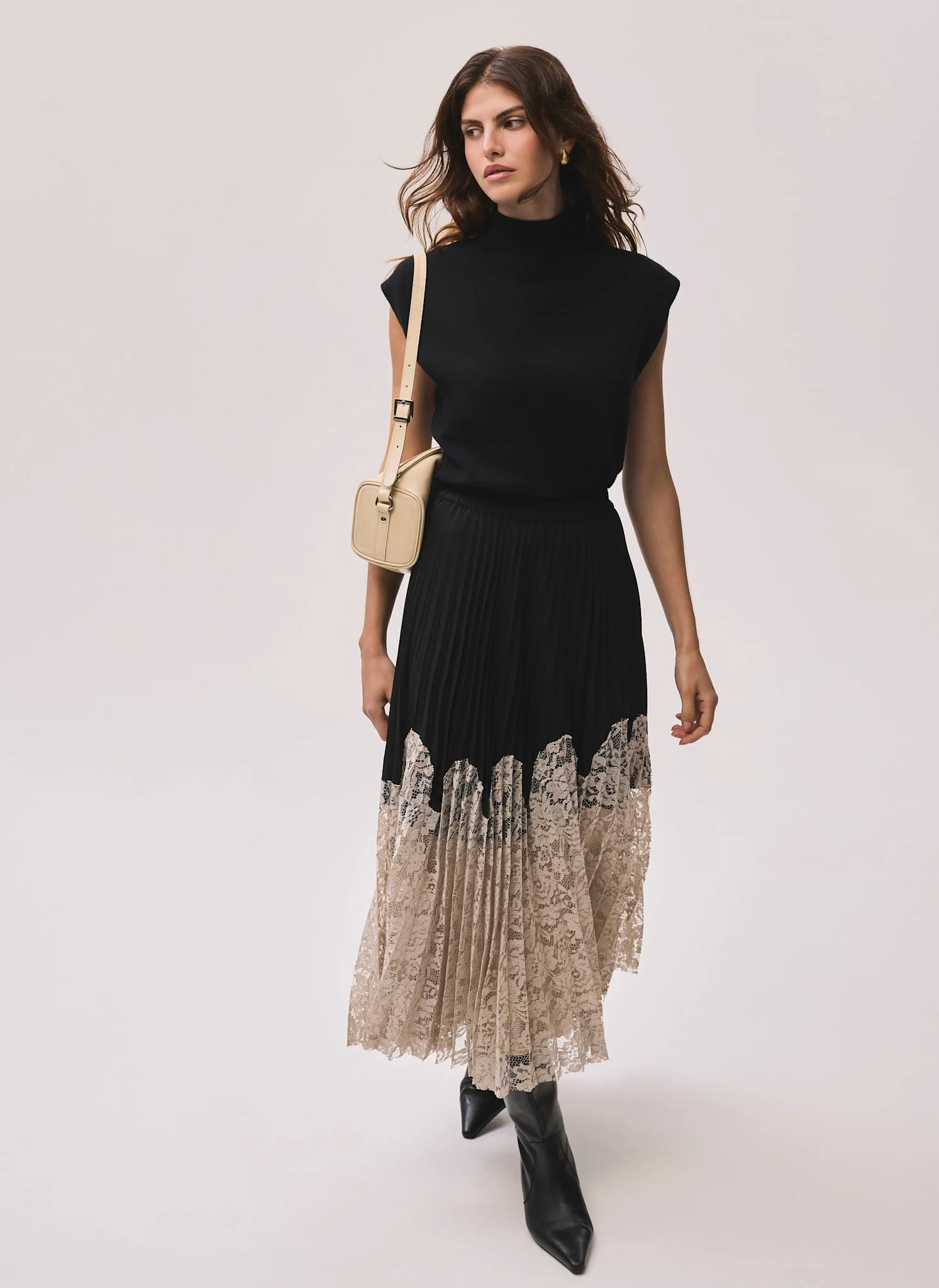 7942-black-pleated-lace-hem-midi-skirt-3.webp Black Pleated Lace Hem Midi Skirt