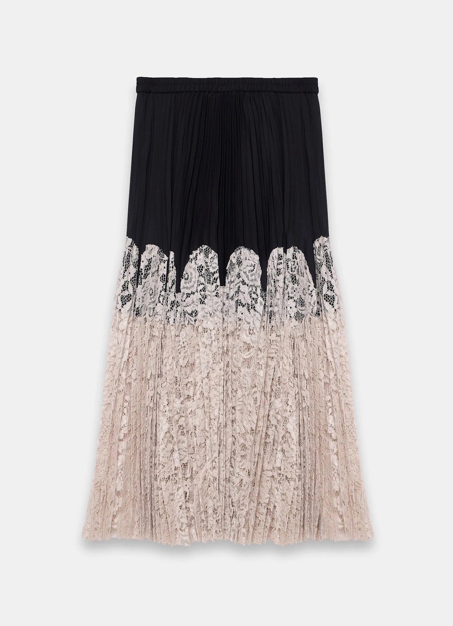 7942-black-pleated-lace-hem-midi-skirt-7.webp Black Pleated Lace Hem Midi Skirt