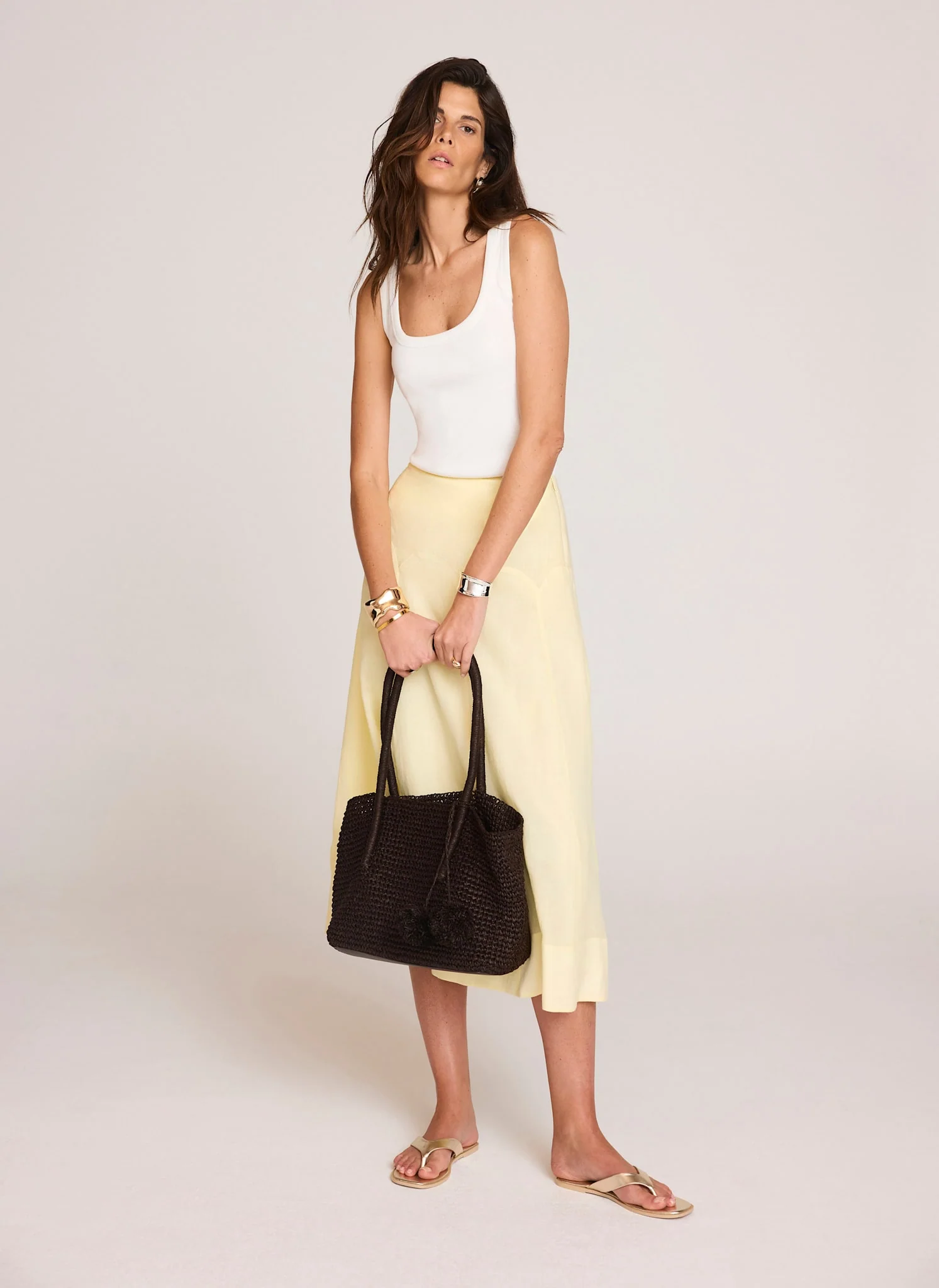 7958-yellow-ramie-drop-waist-midi-skirt-2.webp Yellow Ramie Drop Waist Midi Skirt