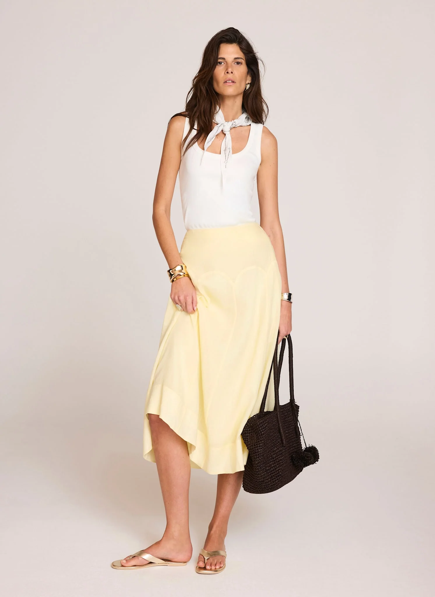 7958-yellow-ramie-drop-waist-midi-skirt-4.webp Yellow Ramie Drop Waist Midi Skirt