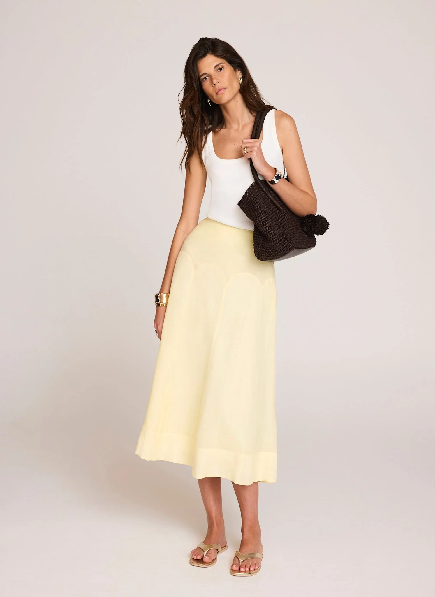 7958-yellow-ramie-drop-waist-midi-skirt-5.webp Yellow Ramie Drop Waist Midi Skirt