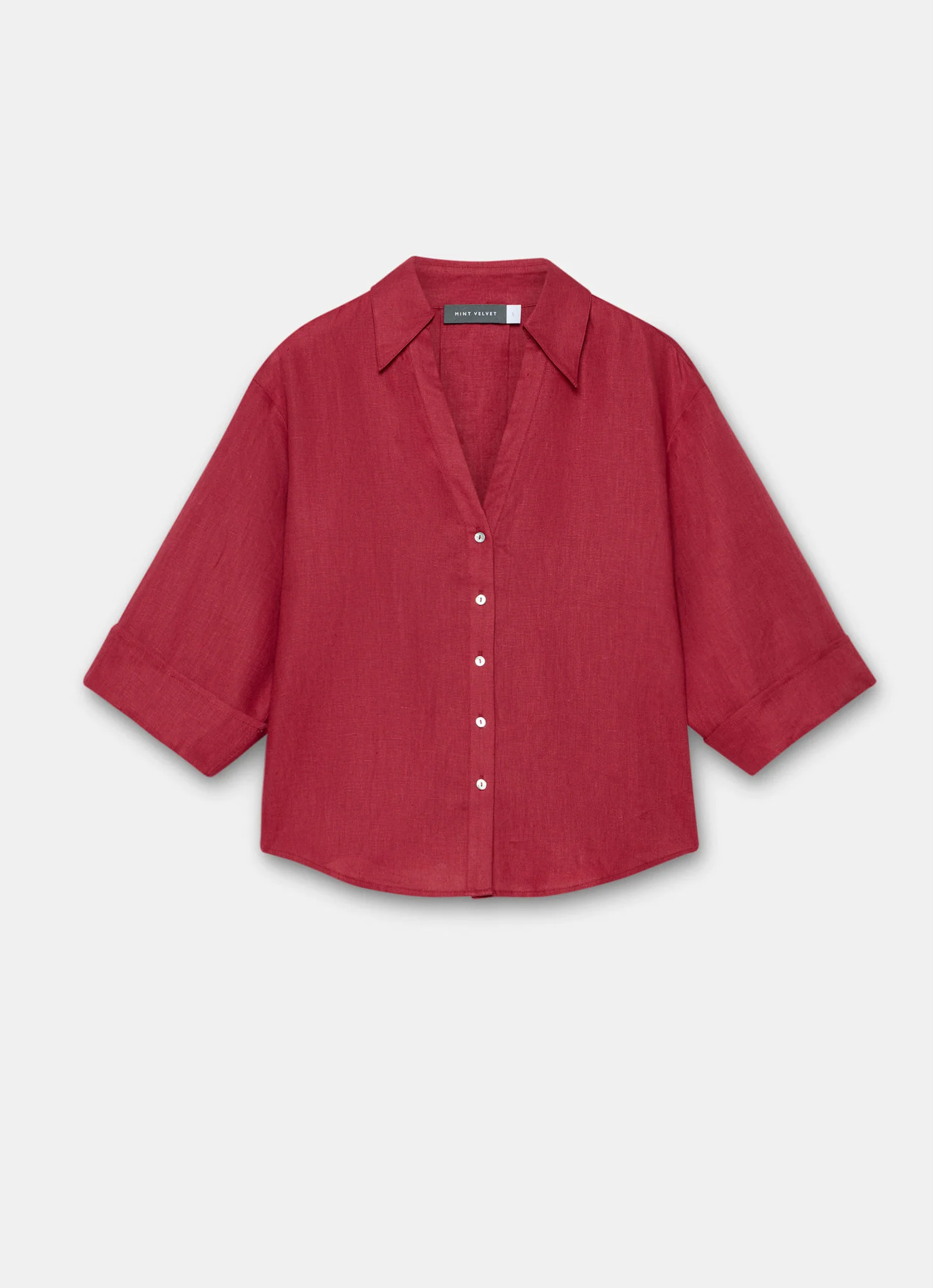 8002-red-linen-short-sleeve-resort-shirt-7.webp Red Linen Short Sleeve Resort Shirt