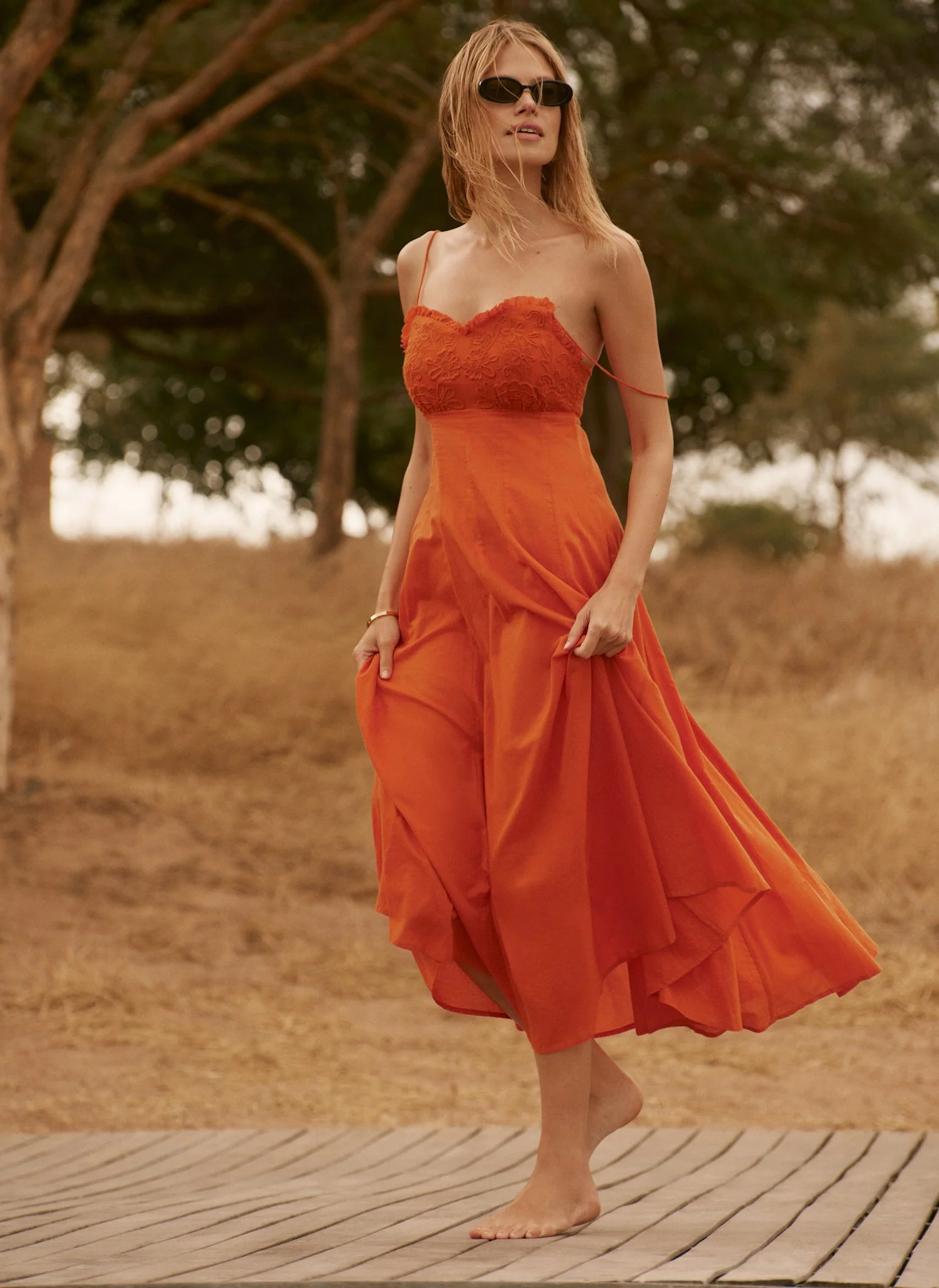 8048-orange-cotton-embroidered-midi-dress-1.webp Orange Cotton Embroidered Midi Dress
