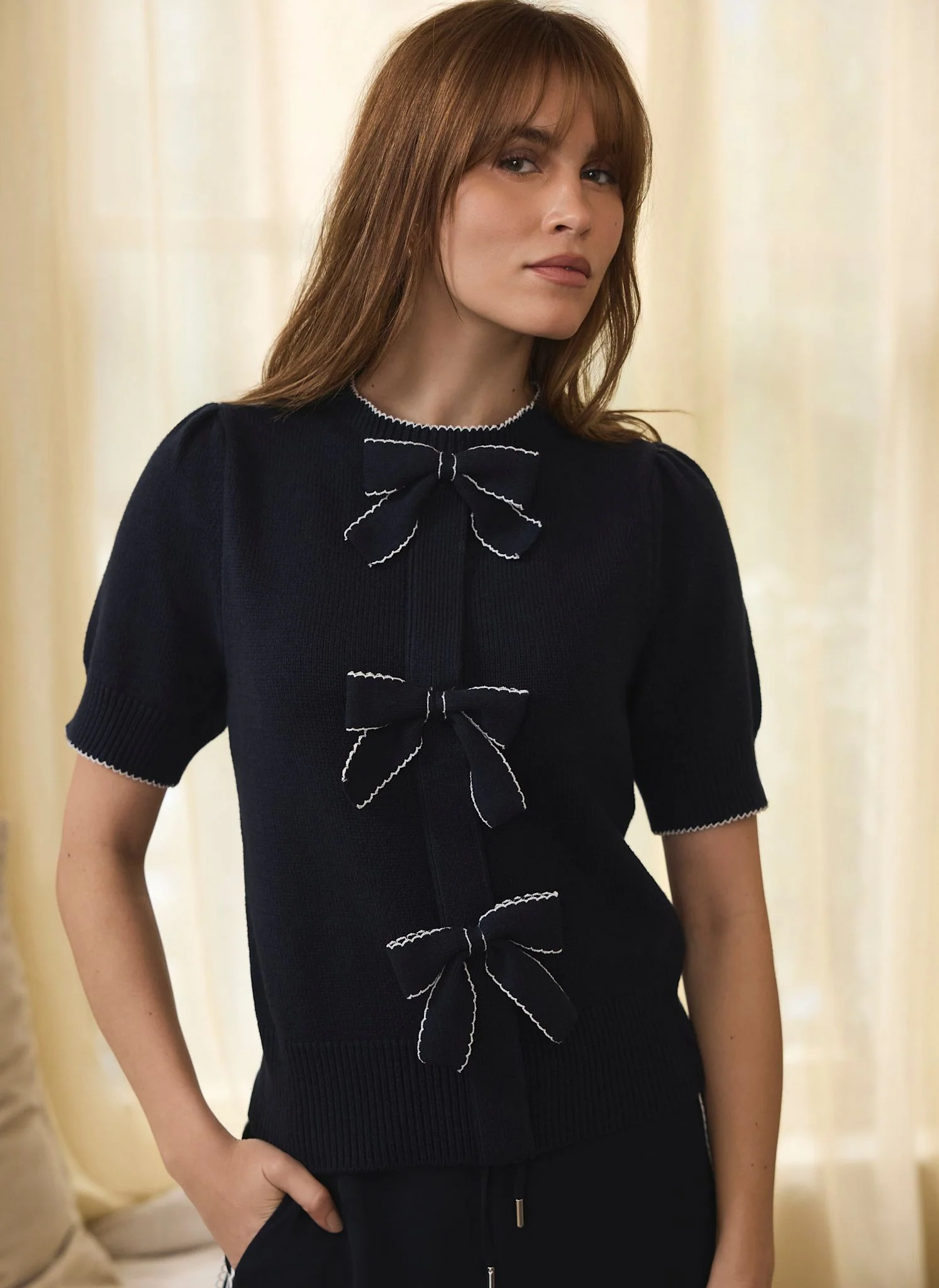8072-navy-bow-detail-knit-top-1.webp Navy Bow Detail Knit Top