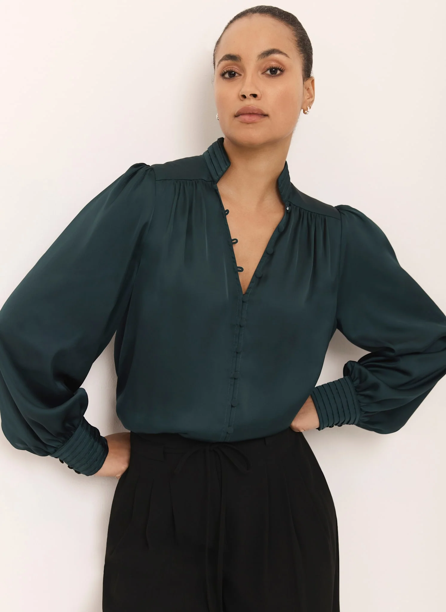 8108-teal-satin-long-sleeve-blouse-2.webp Teal Satin Long Sleeve Blouse